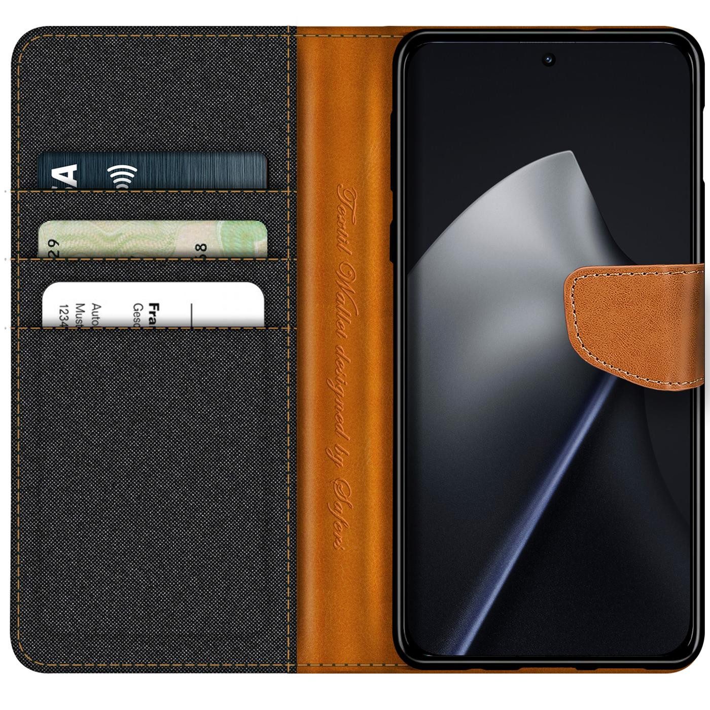 CoolGadget Handyhülle Denim Schutzhülle Flip Case für Xiaomi 15T Pro 6,83 Zoll, Book Cover Handy Tasche Hülle für Xiaomi 15T Pro Klapphülle