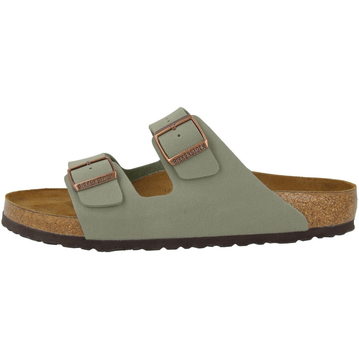 BIRKENSTOCK NATURAL SKIN CARE Birkenstock Birko-Flor Erwachsene grau Nubuk Sandale Unisex Arizona normal