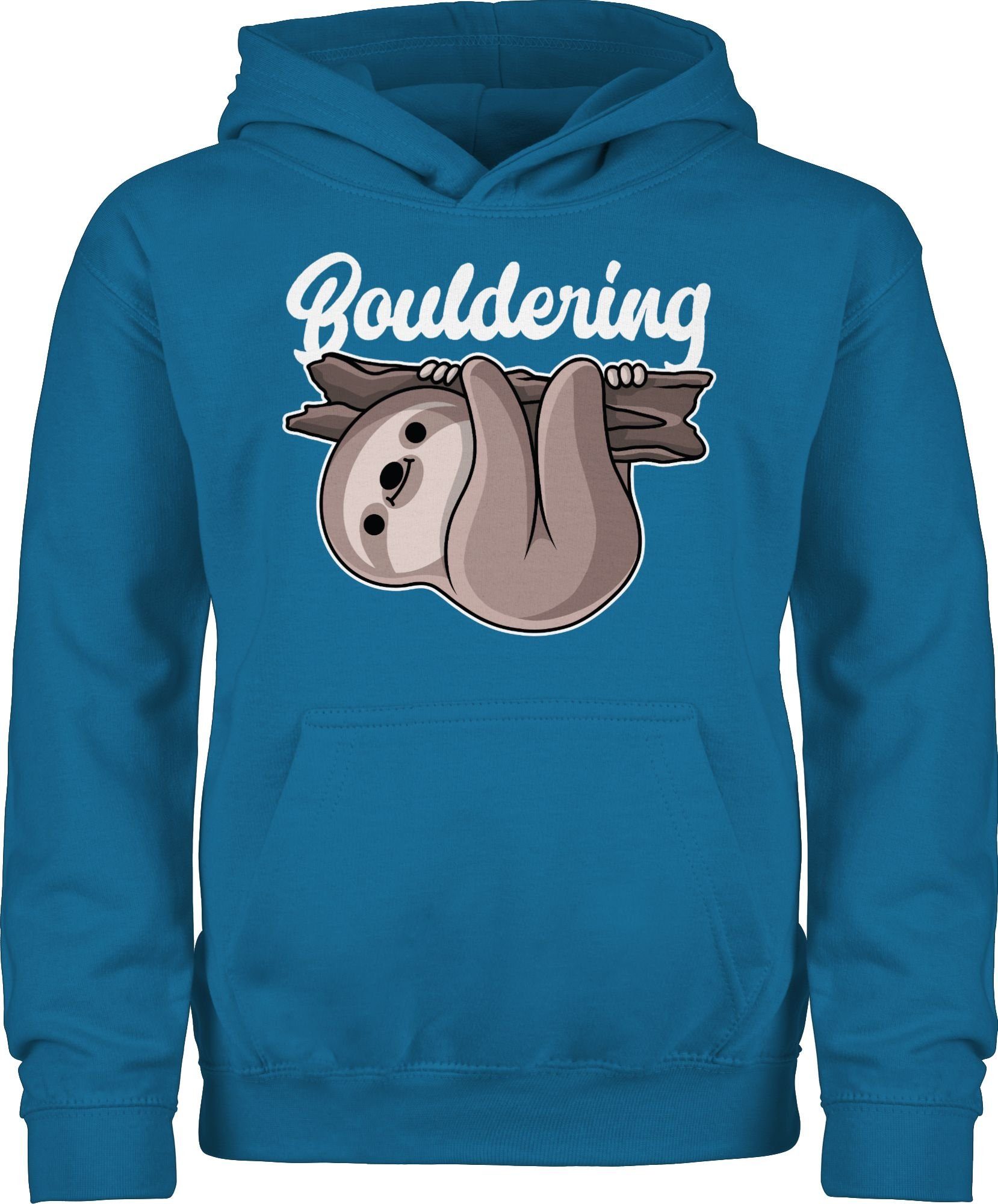 Shirtracer Hoodie Bouldering mit Faultier - weiß Kinder Sport Kleidung