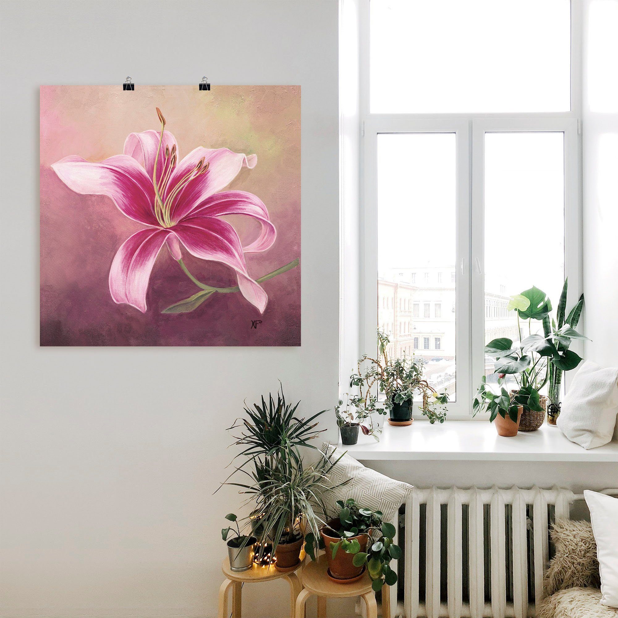 oder Größen St), versch. Wandaufkleber Blumen als Lilie, Artland in Wandbild Leinwandbild, Alubild, Frühe (1 Poster
