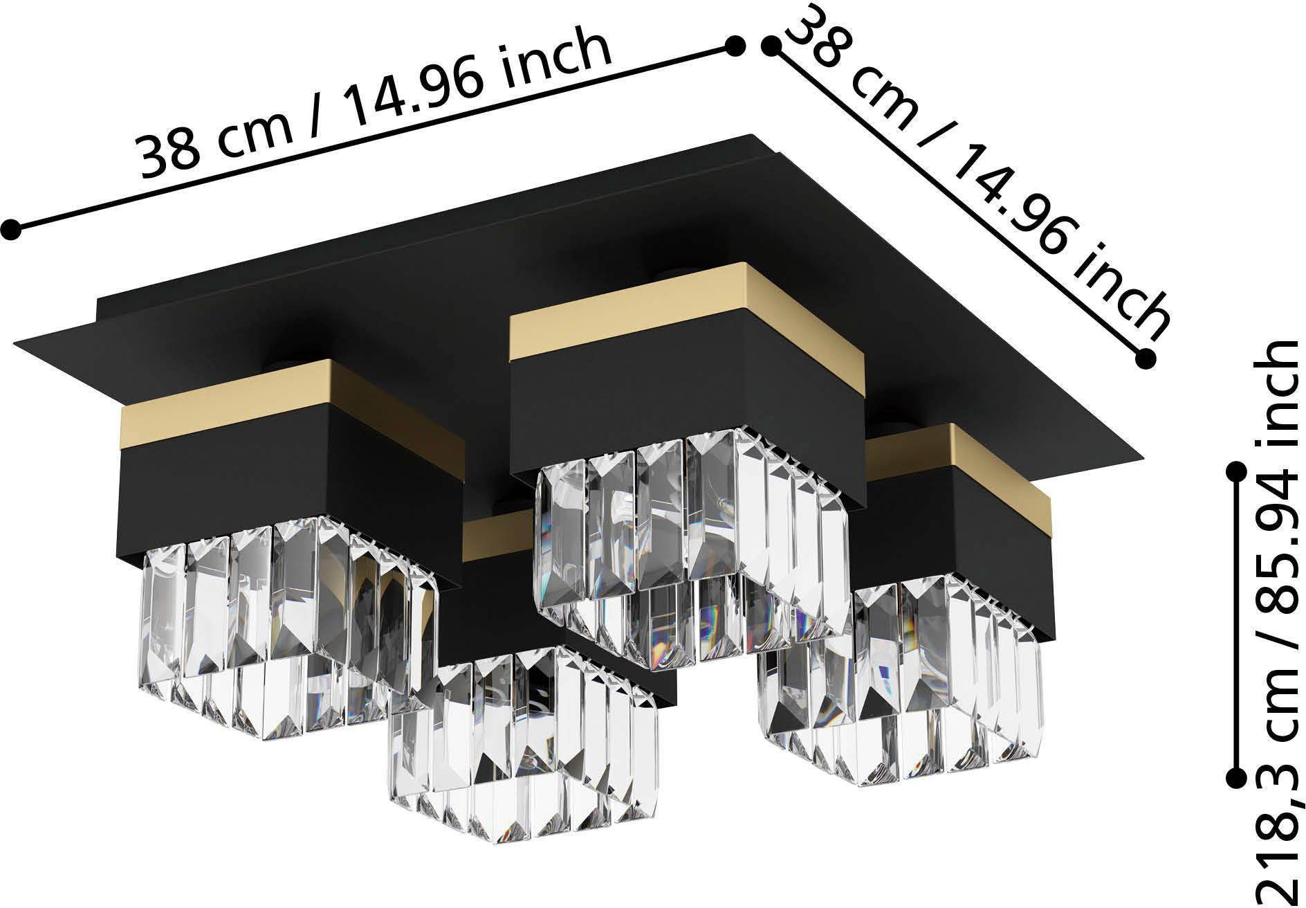 EGLO Deckenleuchte BARRANCAS, schwarz und E14 - - exkl. Leuchtmittel, ohne Stahl in 40W Leuchtmittel aus wechselbar, Deckenleuchte gold