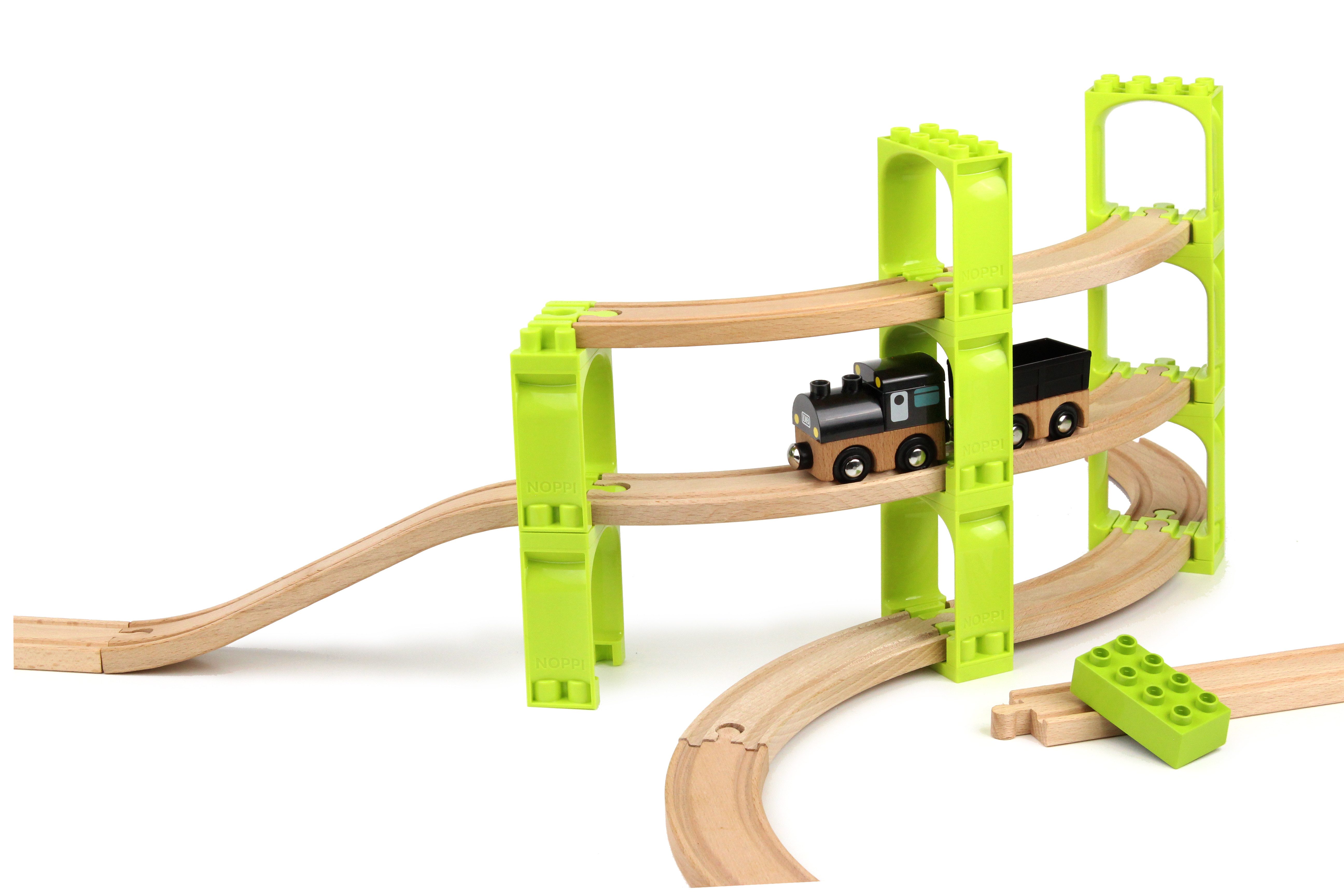 Neue Freunde Игрушкиeisenbahn-Erweiterung Noppi Eisenbahn, (Klemmbausteine, 16-tlg), für die Holzeisenbahn