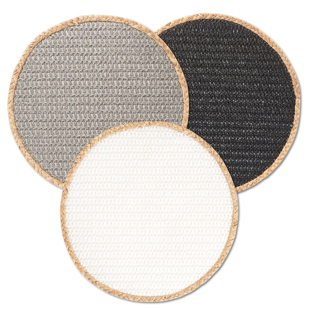 Zeller Present Platzset Nature, (1-St), Papier-Mix, weiß, Papier / Reisschale, Ø38 cm (1 Stück)