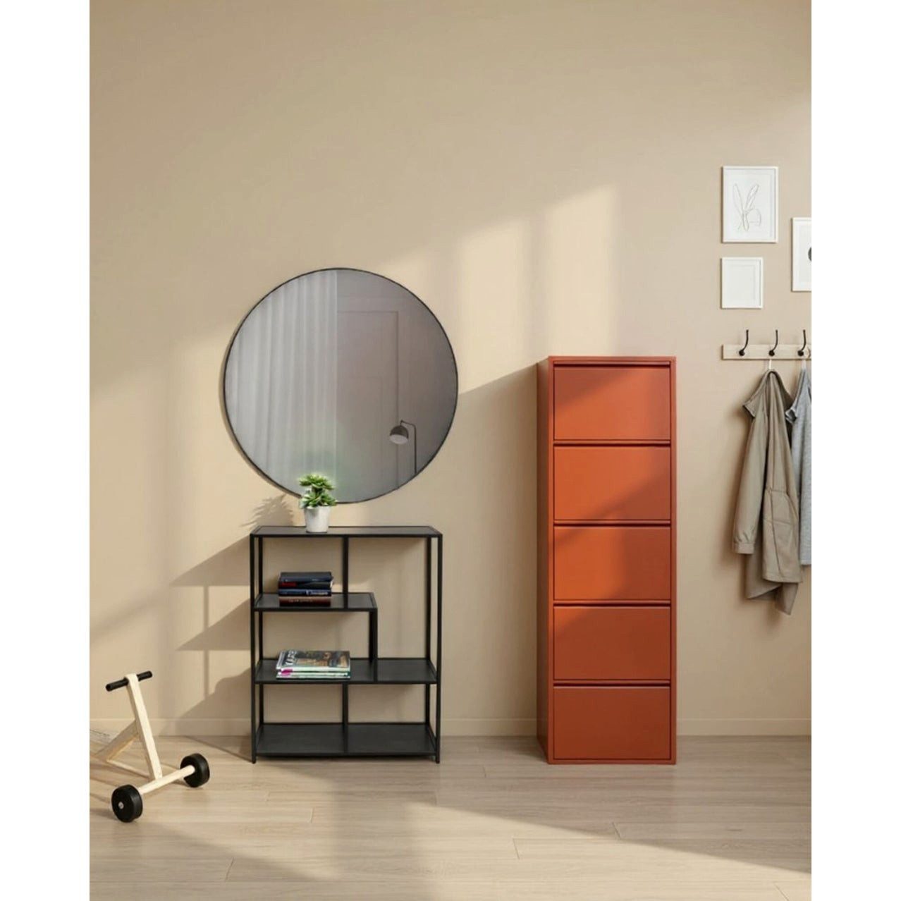 Kare Design Wandspiegel Starlet, mit Metallrahmen, Ø100cm