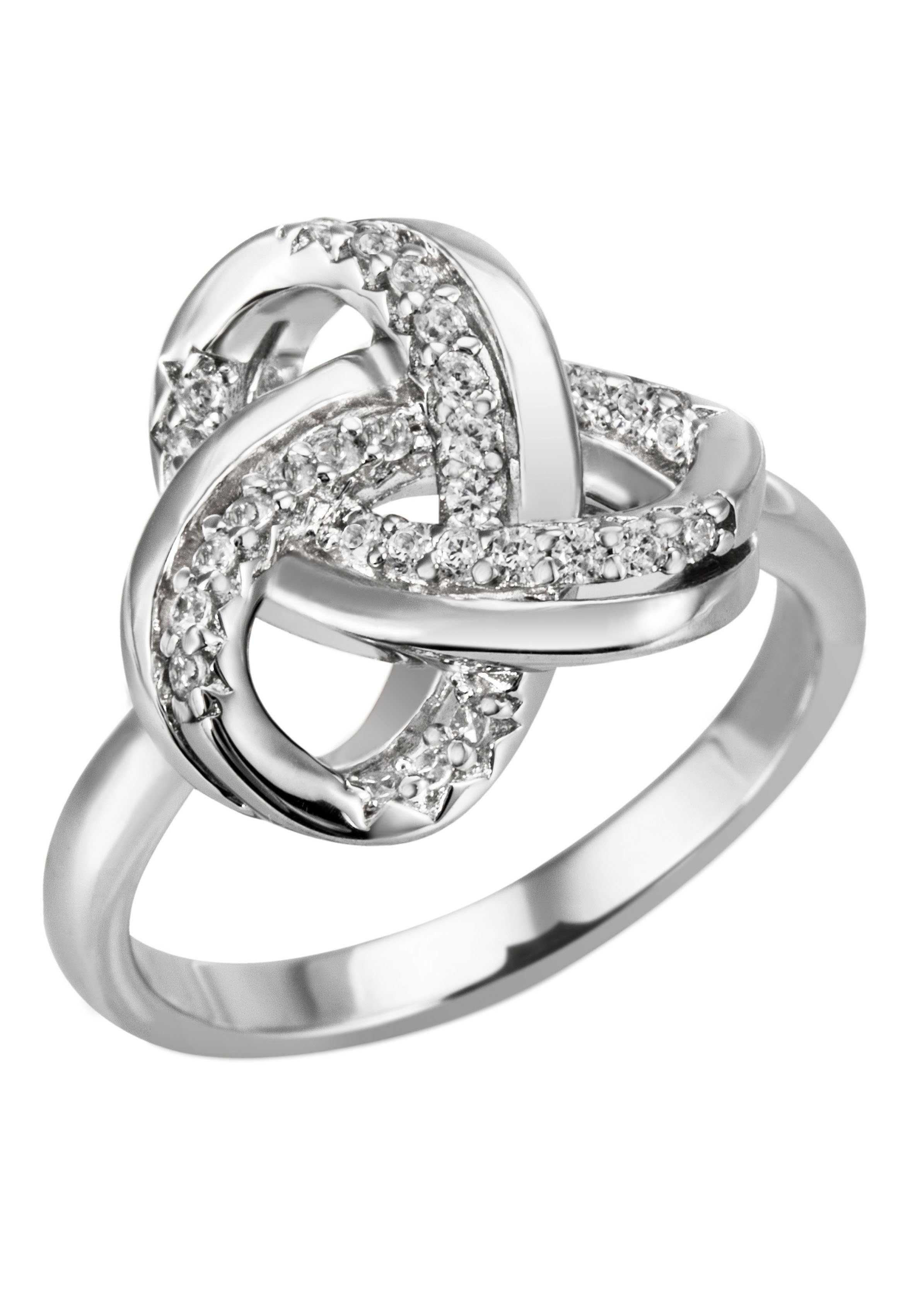 Firetti Fingerring Schmuck Geschenk Silber 925 Silberring Knoten, mit Zirkonia (synth)
