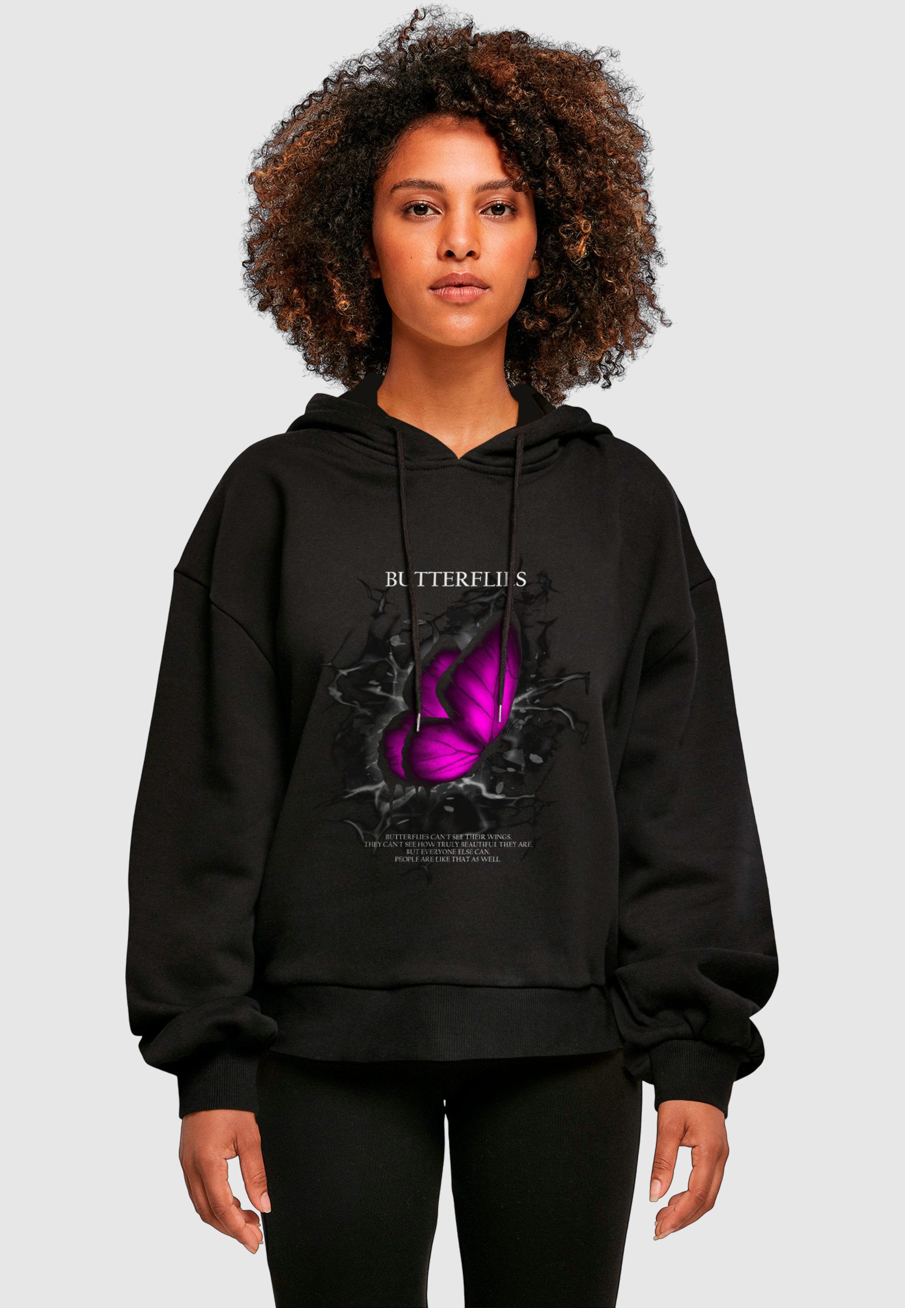 Merchcode Kapuzenpullover Merchcode Ladies Butterflies Organic Oversized Hoody (1-tlg)