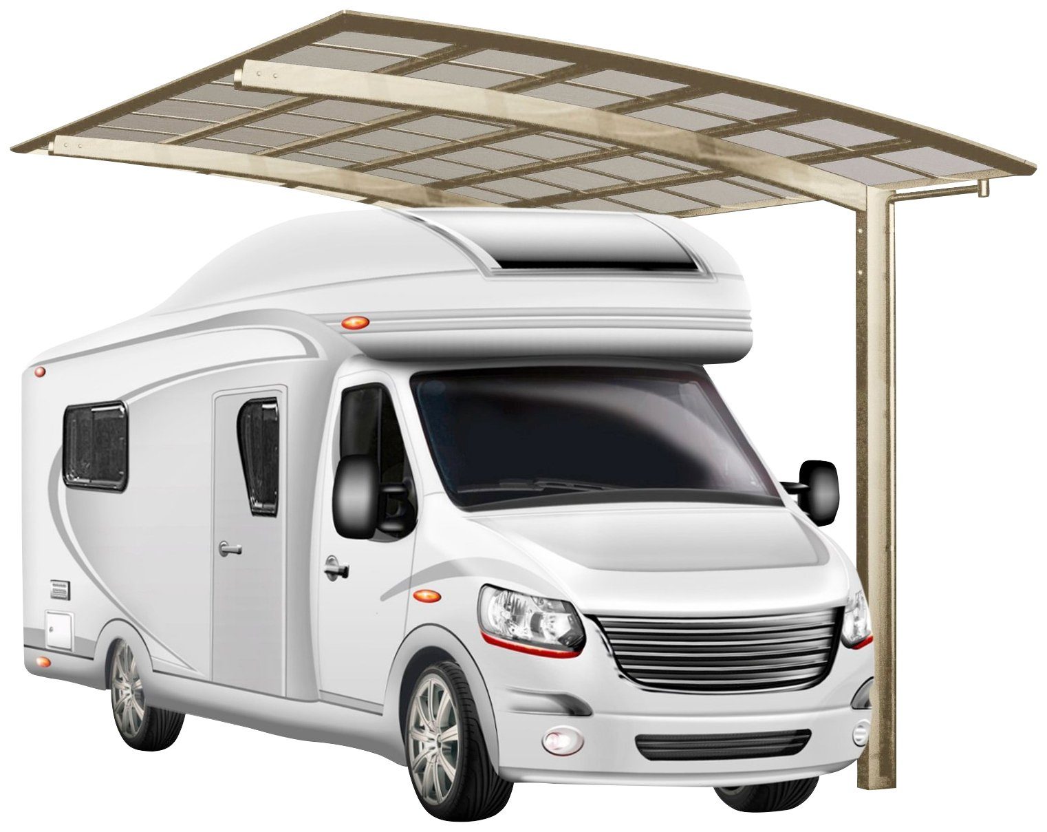 270 Caravan Portoforte BxT: Einzelcarport Edelstahl-Look Typ Ximax cm, 495,4x270,4 cm 60, Einfahrtshöhe,