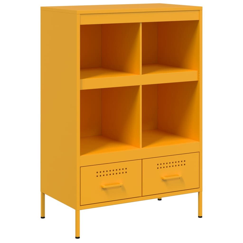 vidaXL Highboard Highboard Senfgelb 68x39x101,5 cm Stahl (1 St)