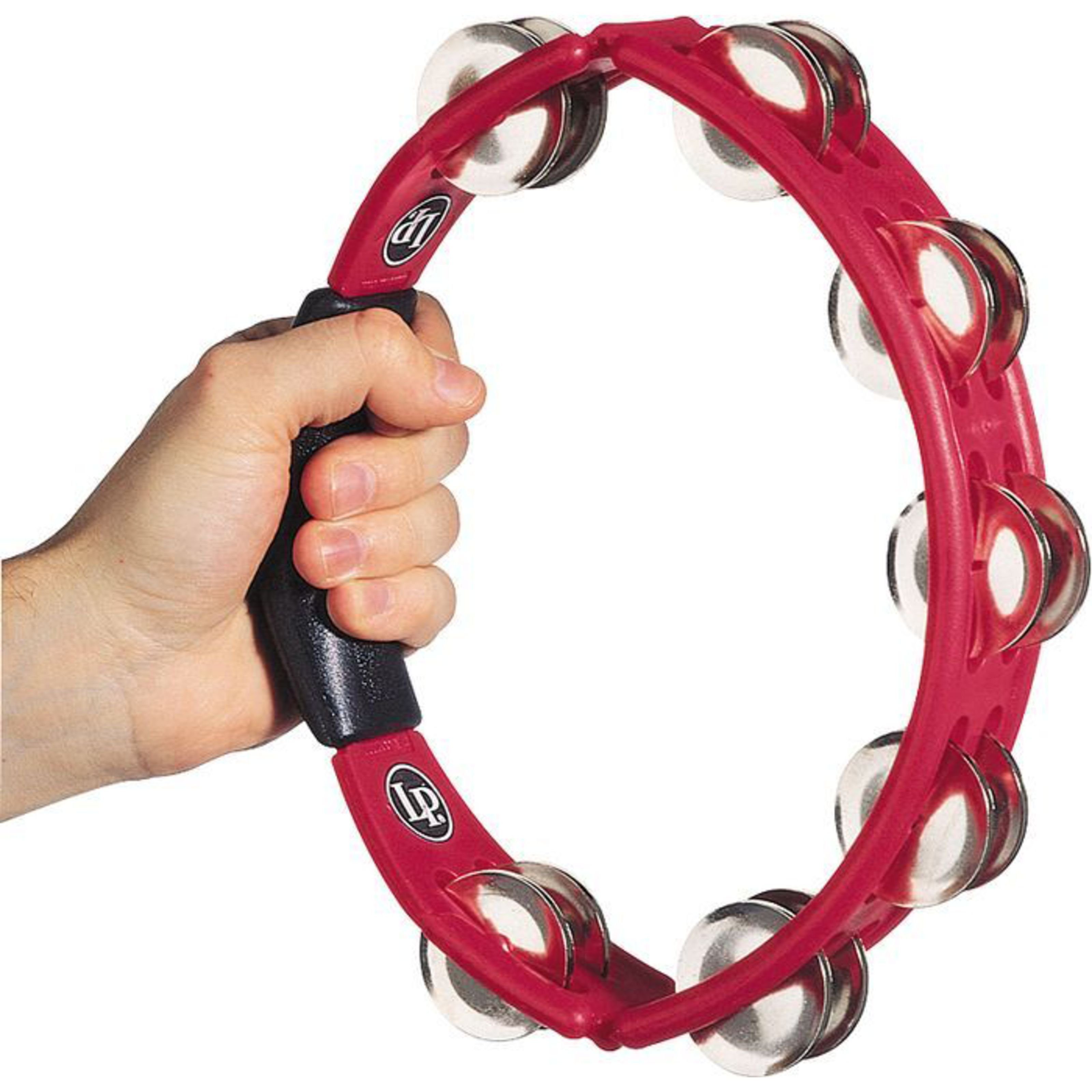 Latin Percussion Tambourine,Cyclops Hand Tambourine LP151, red, steel jingles, Cyclops Hand Tambourine LP151, red, steel jingles - Tambourine