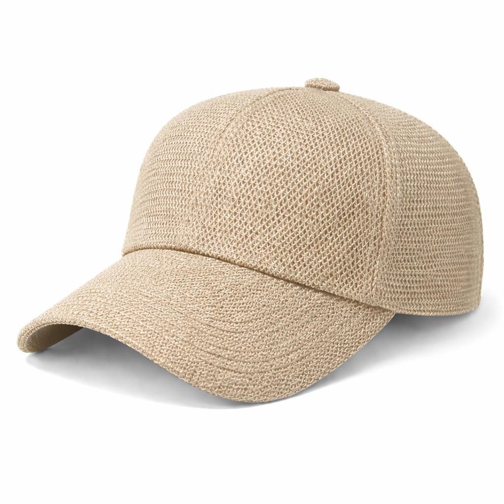 Baseball Cap Kappe aus Papierstroh verstellbarer Metallverschluss