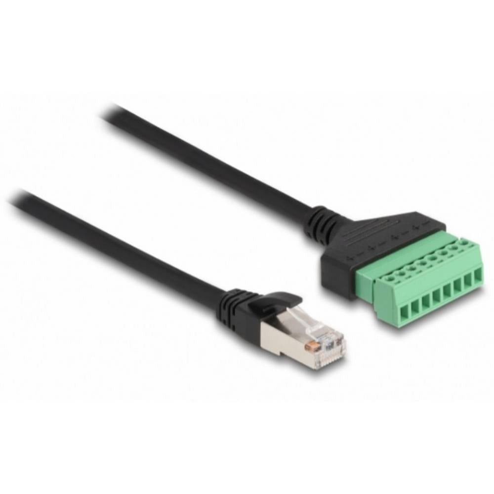 Delock 65975 RJ45 Patchkabel CAT 6 U/UTP 0.30 m Schwarz, Grün 1 St. LAN-Kabel