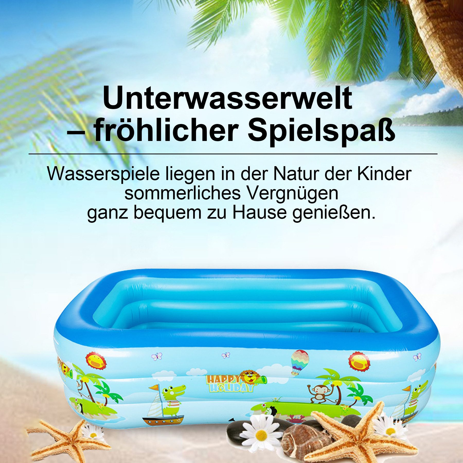 Mutig Planschbecken Kinderpool Babypool Aufblasbarer Schwimmbecken 122*93*5 günstig online kaufen