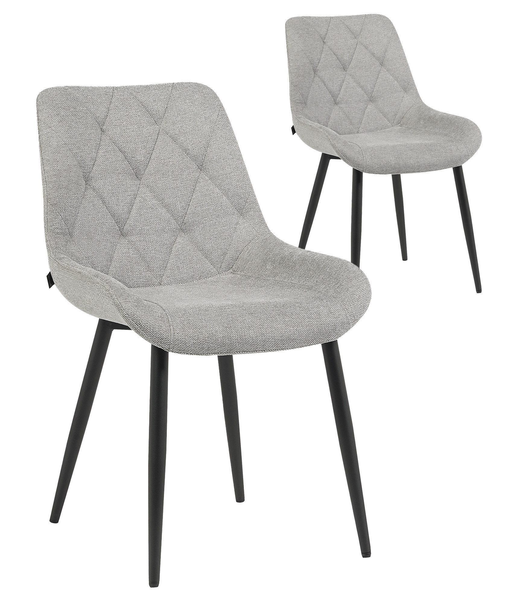 B&D home 4-Fußstuhl TANIA (Set, 2 St), gepolstert, Stuhlbeine aus Metall oder Massivholz wählbar