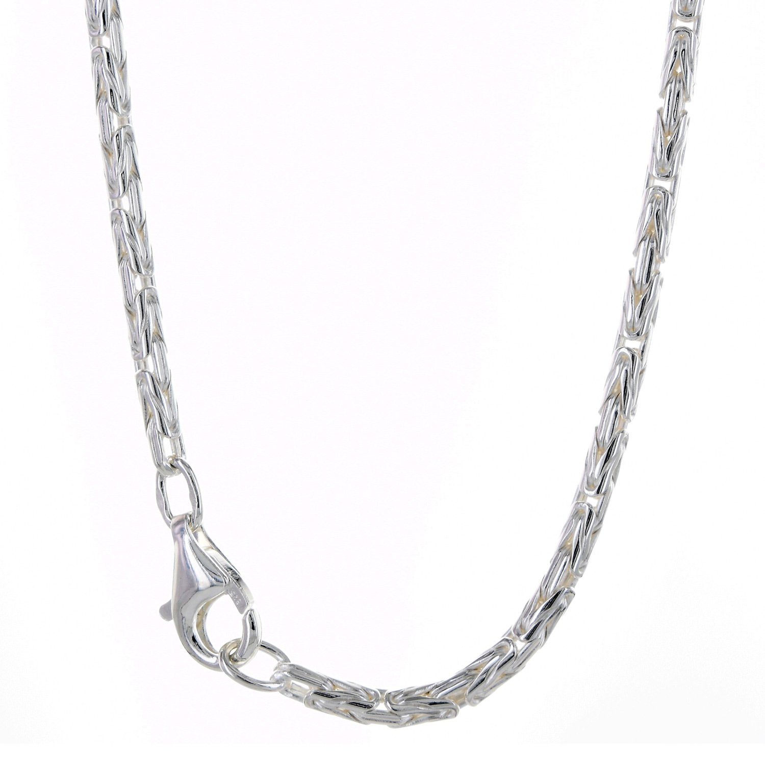 HOPLO Königskette Silberkette Königskette Länge 21cm - Breite 2,3mm - 925 Silber, Made in Germany