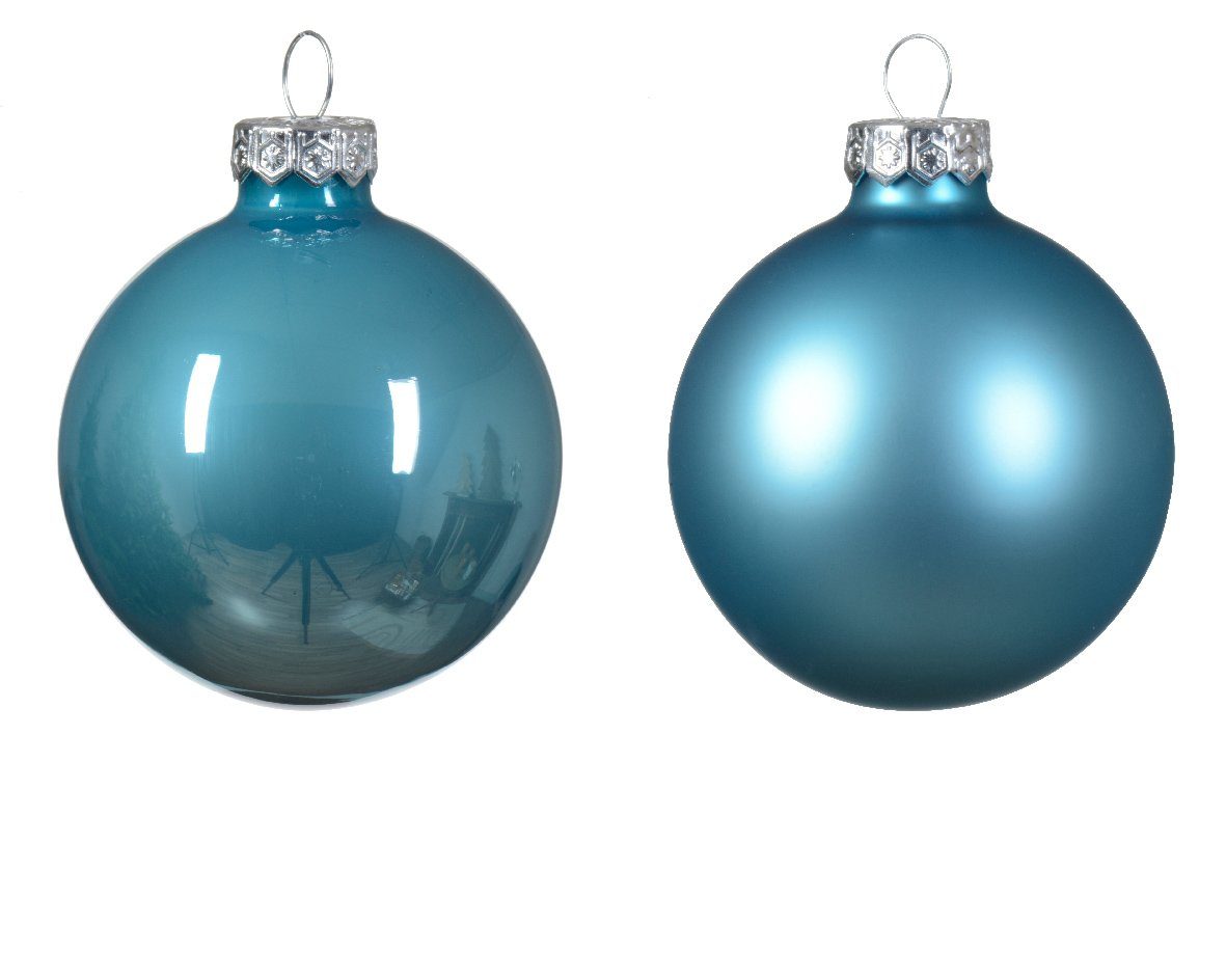 Weihnachtskugeln 20 decorations Weihnachtsbaumkugel, 6cm - Stück Glas x Decoris Zuckerblau season