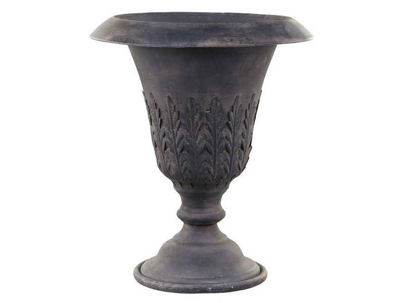 Chic Antique Pflanzkübel Amphore Pflanzkübel Pokal Eisen auf Fuß H43/D35 cm antique Kohle (1 St)