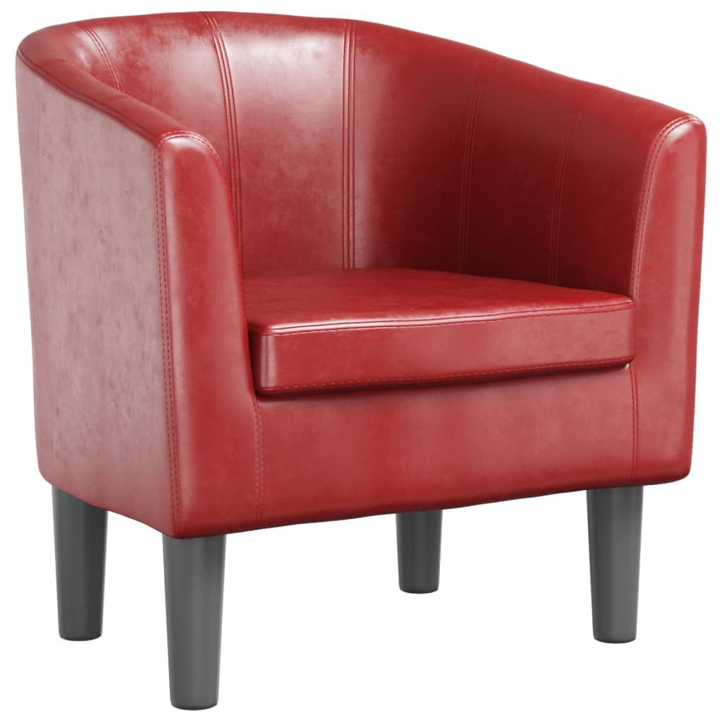 vidaXL Sessel Clubsessel Weinrot Kunstleder (1-St) günstig online kaufen