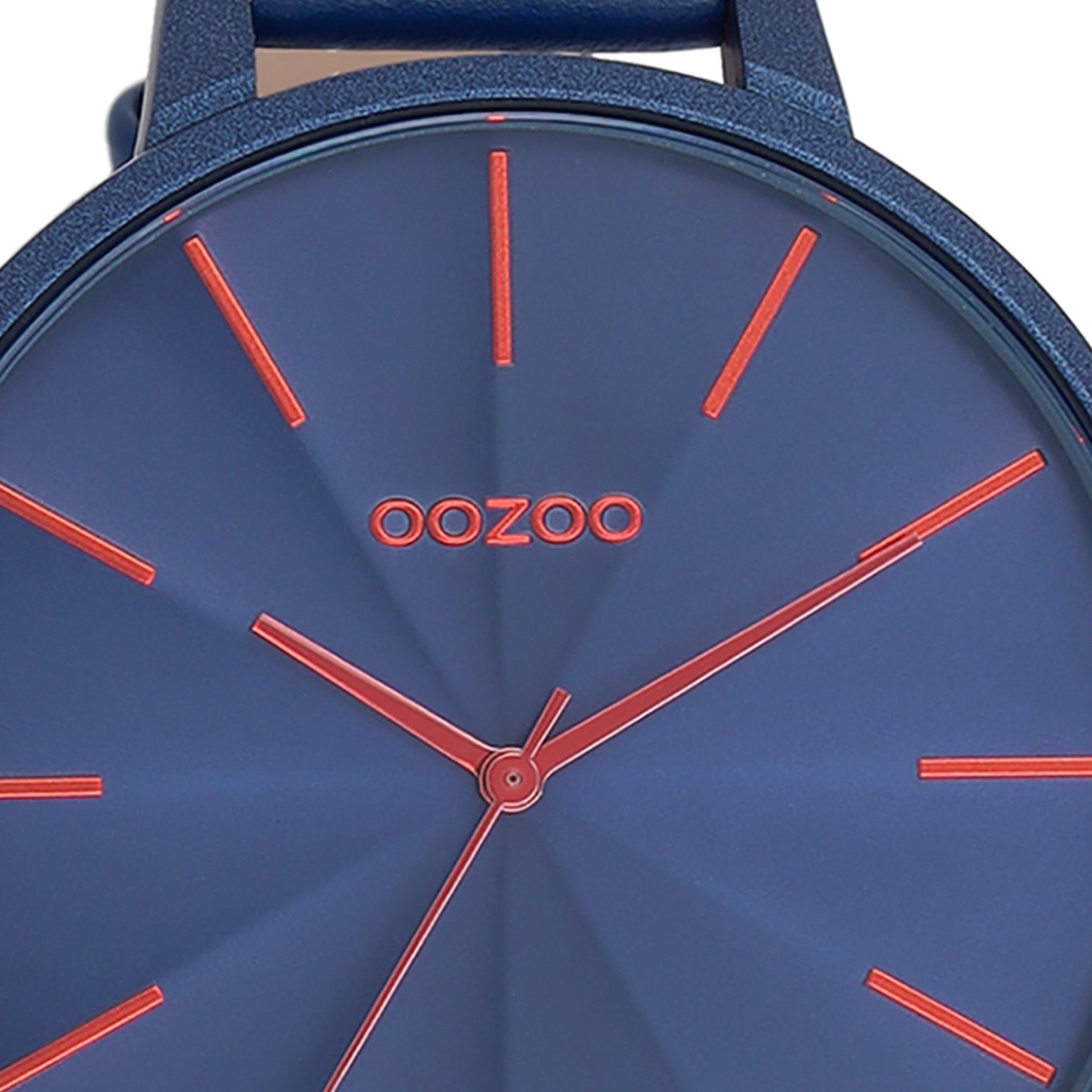 Japanisches Quarzuhr groß Timepieces 48mm) Armbanduhr (ca. extra OOZOO Laufwerk Damen rund, Damenuhr Oozoo Analog, Lederarmband, Fashion-Style,