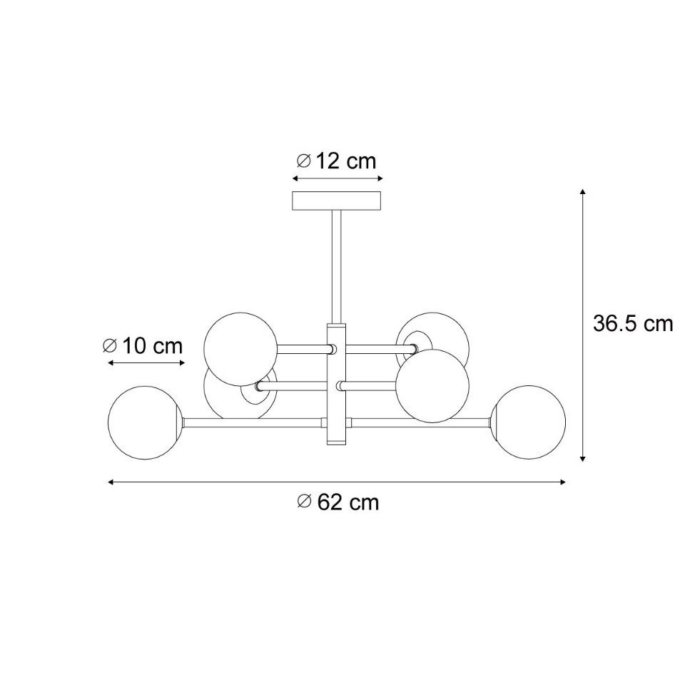 Qazqa Deckenleuchte Ryan, ohne Leuchtmittel, Extra-Warmweiß, QAZQA Deckenleuchte, g9, Messing, Metall, Modern