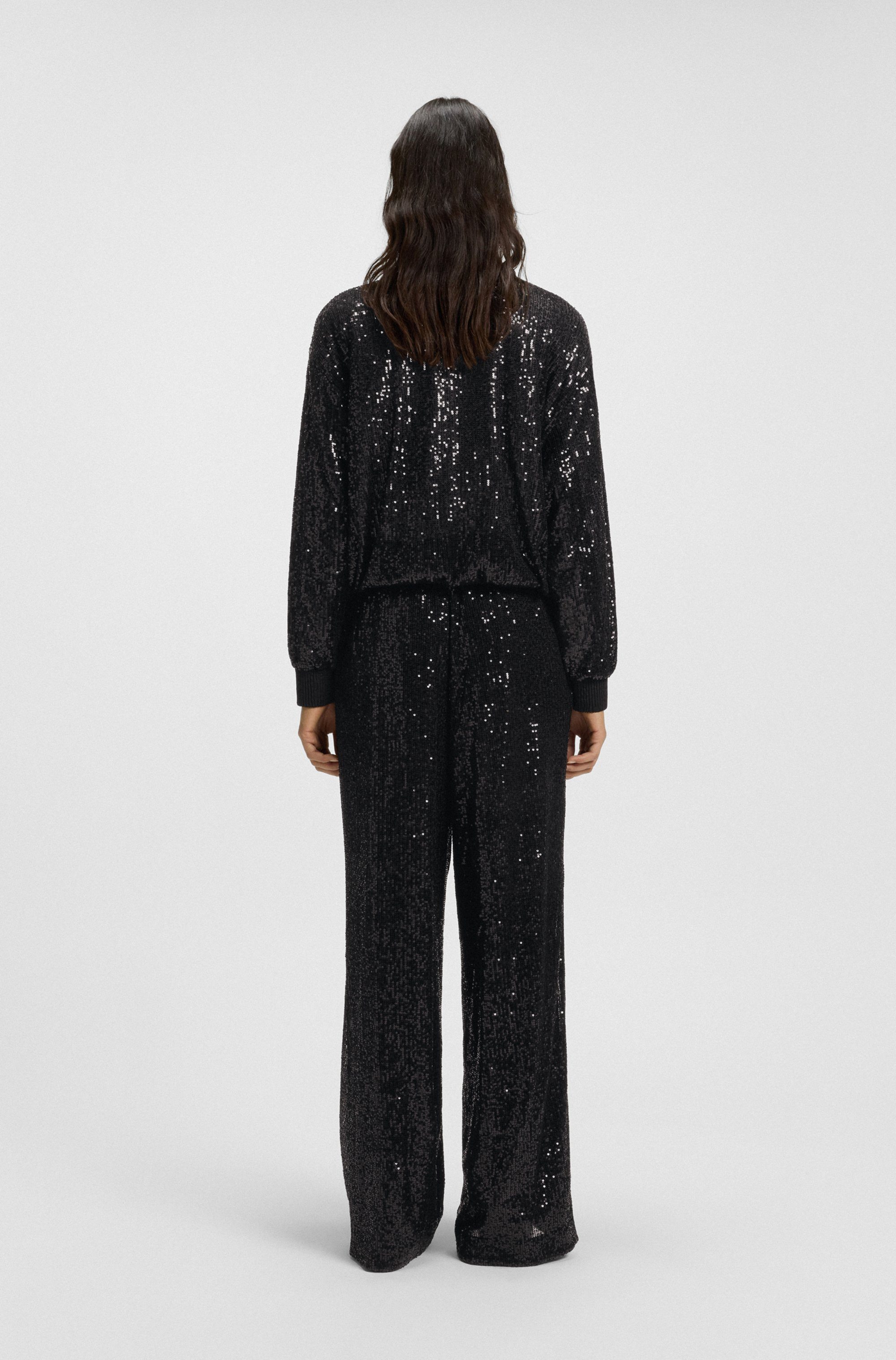 BOSS ORANGE Blouson Jilloi Premium Damenmode mit Paillettenbesatz, Relaxed Fit
