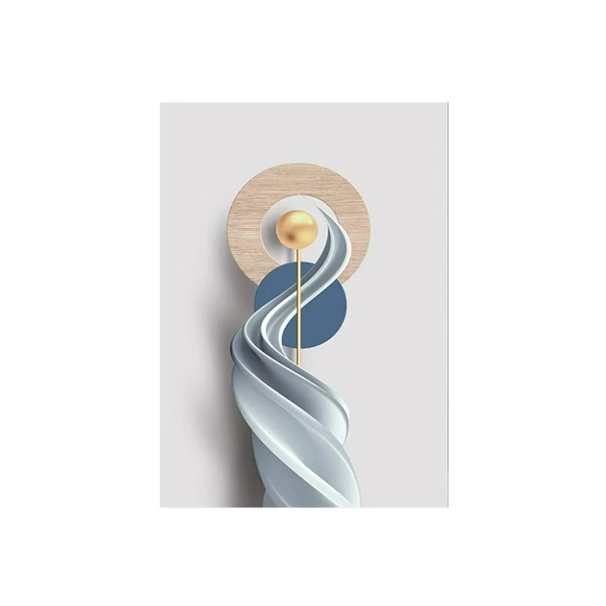 TPFLiving Kunstdruck (OHNE RAHMEN) Poster - Leinwand - Wandbild, Abstrakt Blau Weiß Luxus Gold Nordische Geometrie Stil Leinwand (Leinwandbild XXL), Farben: Blau, Weiß, Braun, Beige, Grau -Größe: 20x30cm