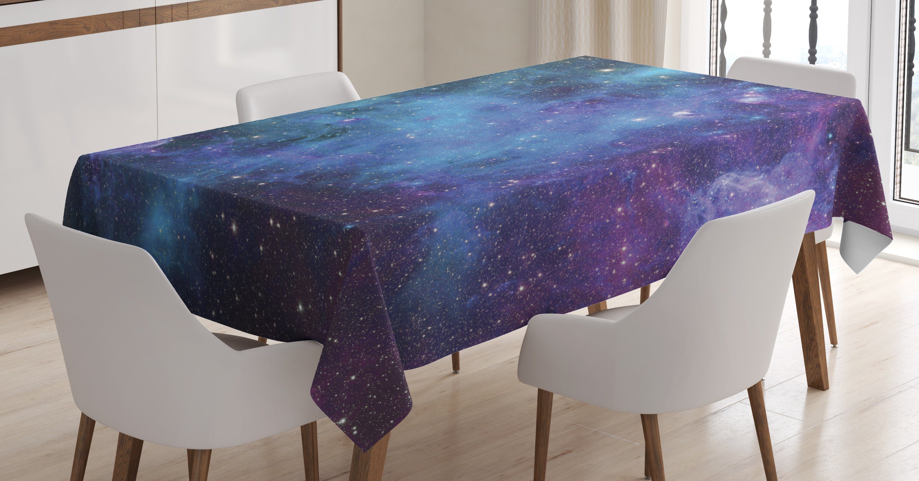 Abakuhaus Tischdecke Farbfest Waschbar Für den Außen Bereich geeignet Klare Farben, Nebel Galaxy Sterne im Weltraum