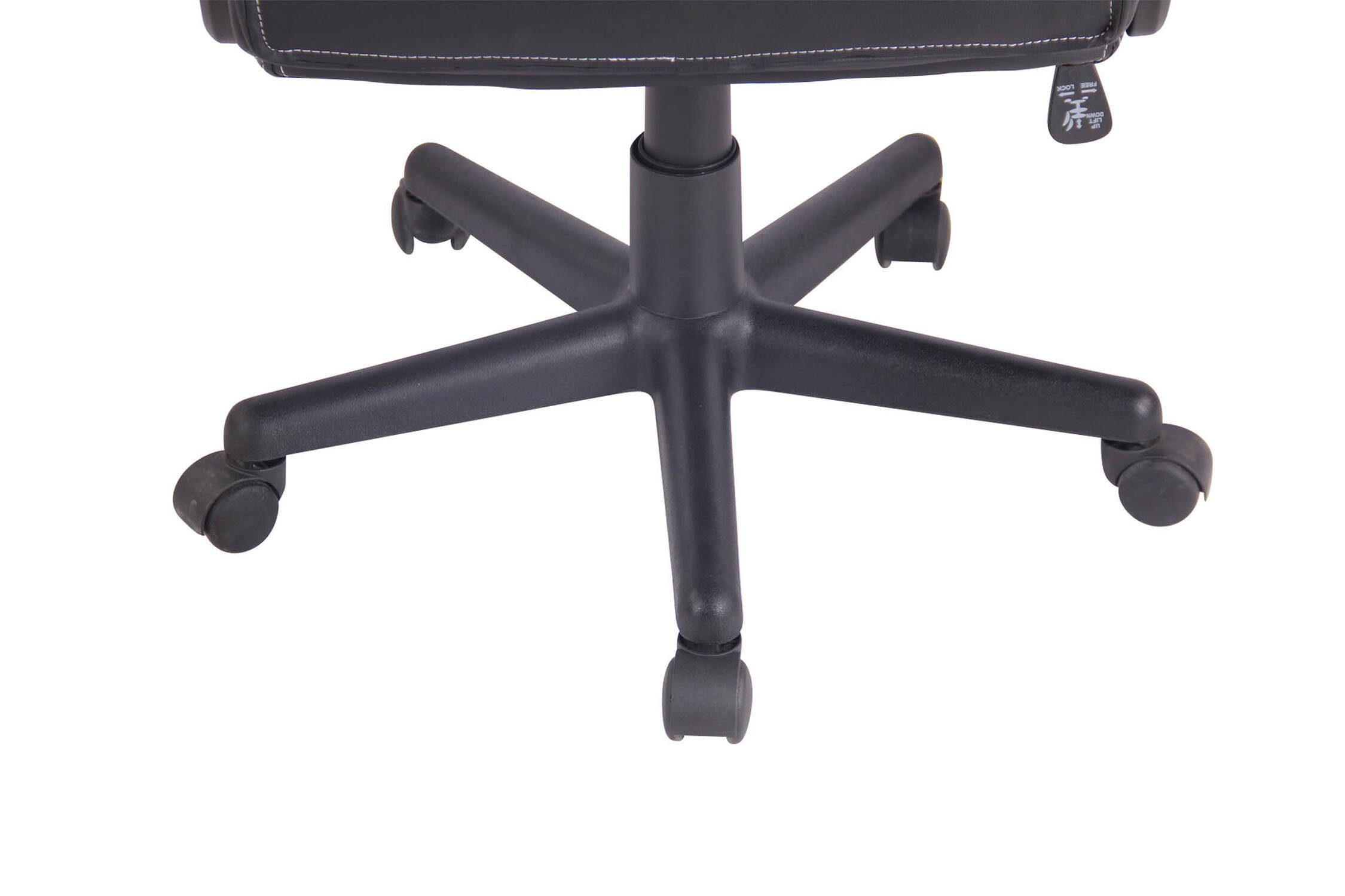 TPFLiving Gaming-Stuhl Elon mit bequemer - (Schreibtischstuhl, und Sitz: XXL), - Kunstleder, Chefsessel, Drehstuhl, Bürostuhl Gestell: Kunststoff Netzbezug schwarz schwarz/weiß drehbar Rückenlehne 360° höhenverstellbar