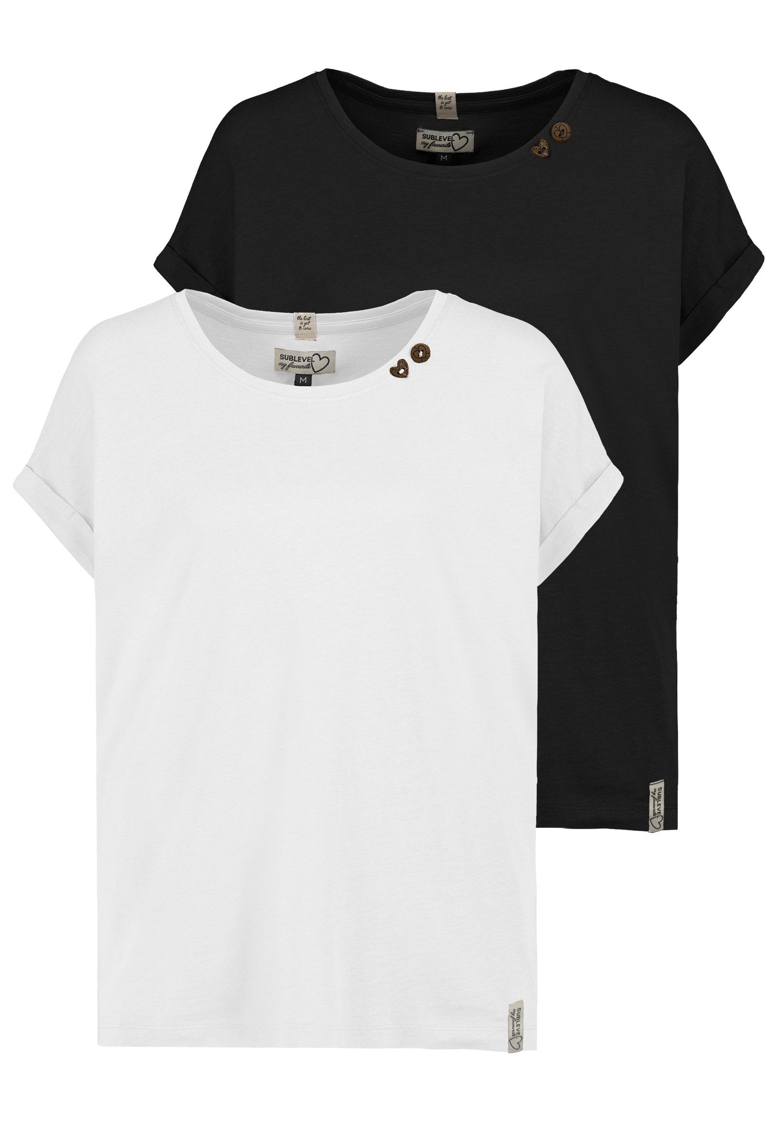 SUBLEVEL T-Shirt Gestreiftes mit Rundhalsausschnitt aus günstig online kaufen