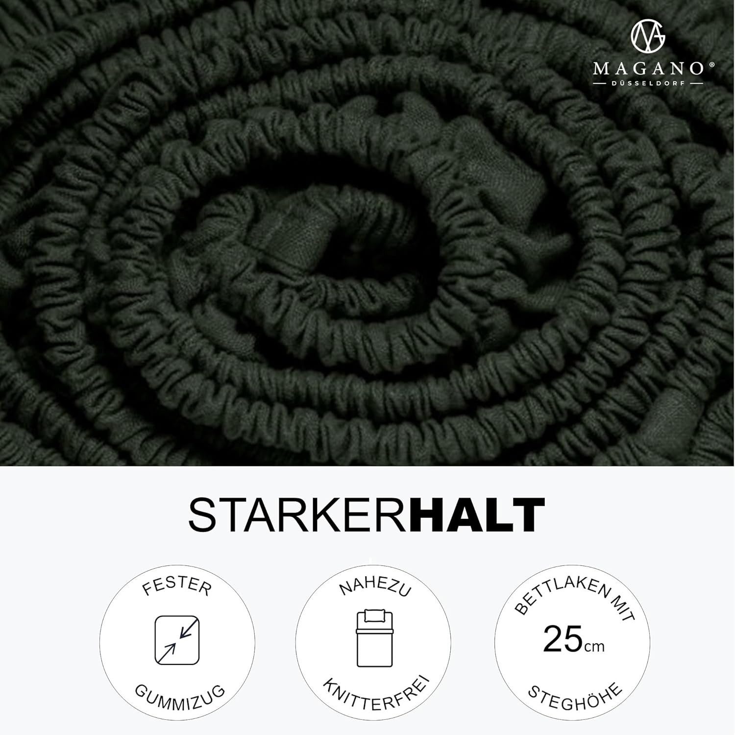 MAGANO Spannbettlaken Premium Bettlaken, Gummizug: rundum, Ultra weich, Knitterarm, Hypoallergen – Bild 4 von 5