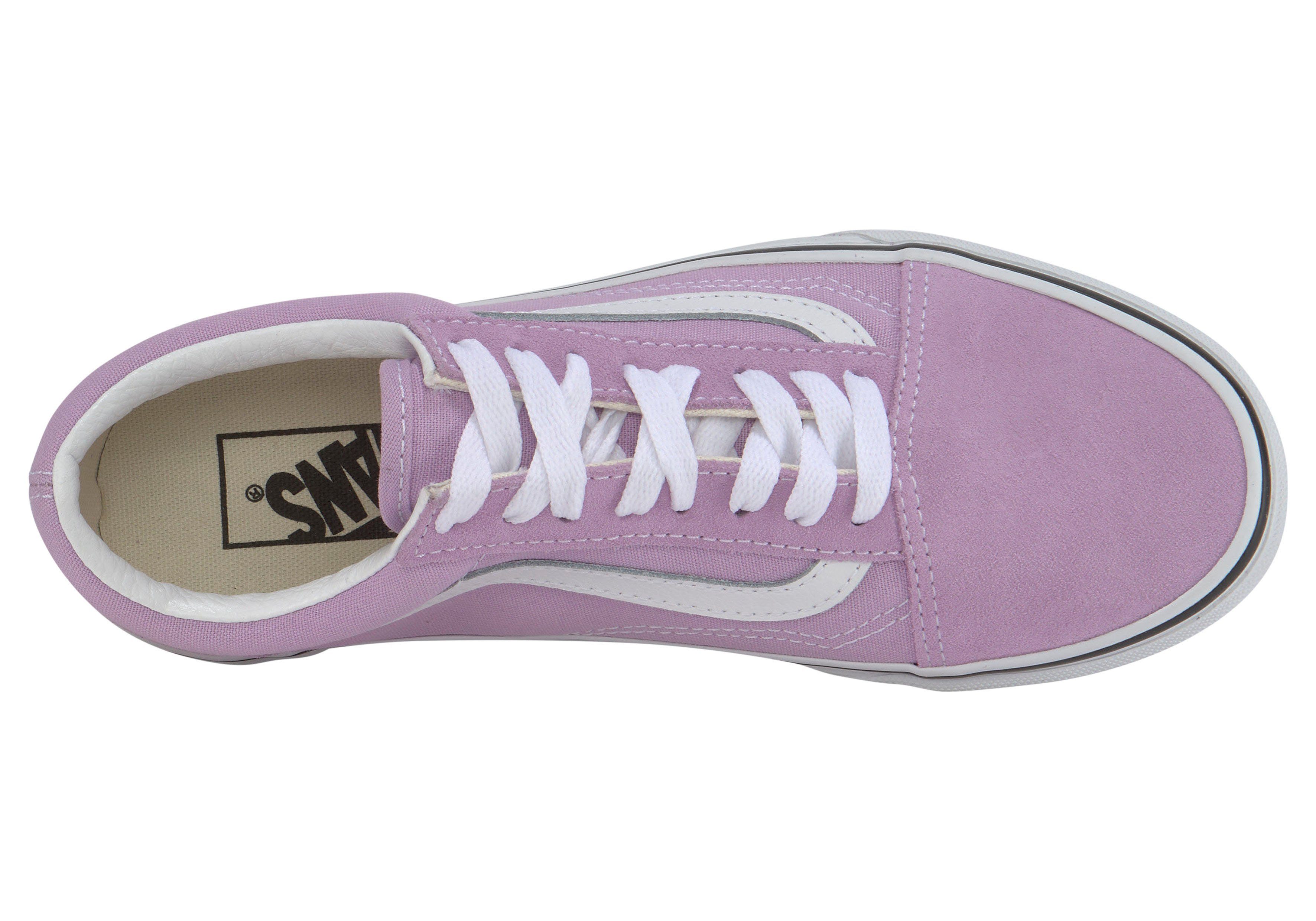Vans Old Skool Sneaker an mit flieder Ferse Logo der kontrastfarbenem