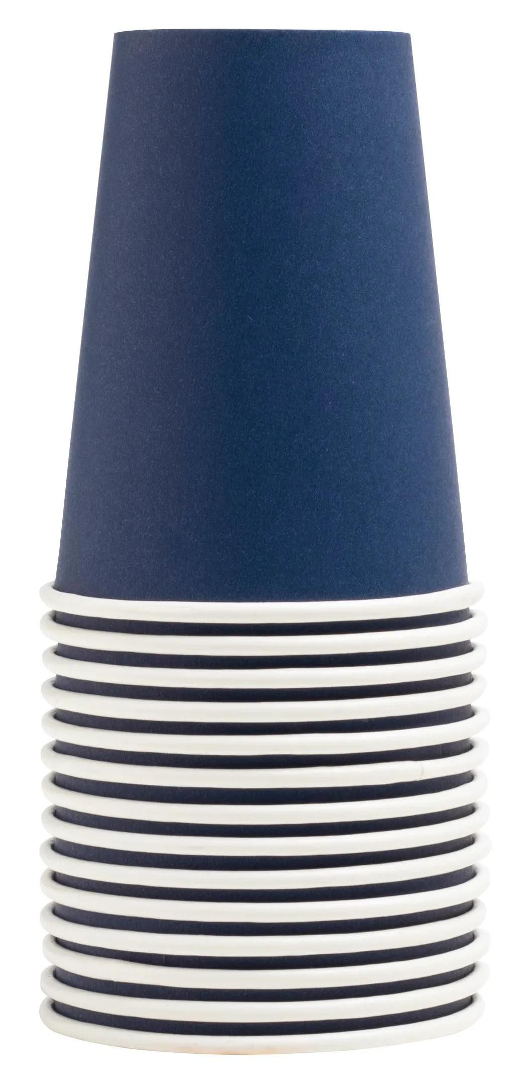 PROnappe Papierdekoration 20x 15 Pappbecher, 20 cl, Ø 7 cm, plastikfrei - Marineblau 89112I, Nappes