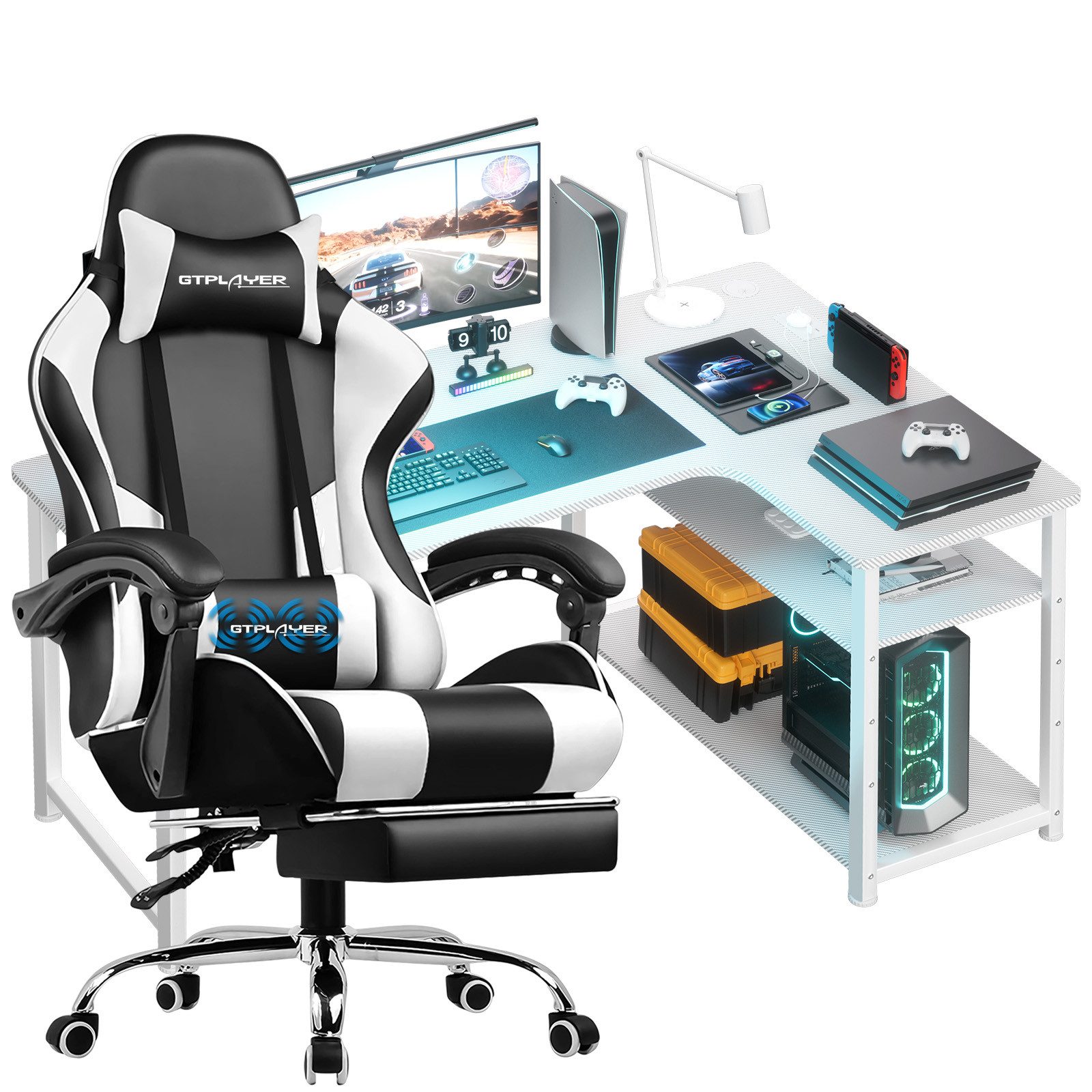 GTPLAYER Gaming-Stuhl Gaming Tisch + Gaming günstig online kaufen