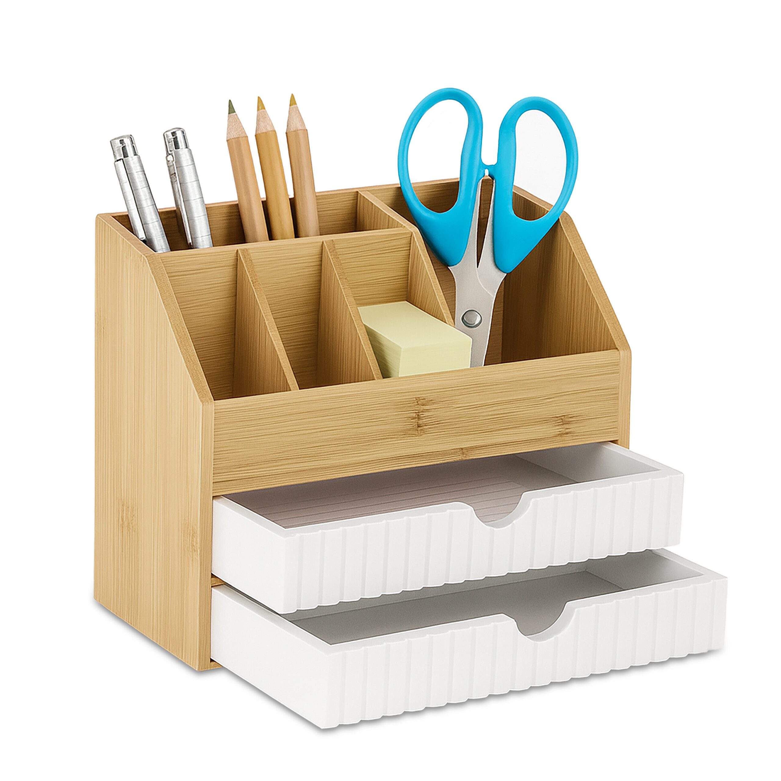 relaxdays Organizer Schreibtisch Organizer Bambus (1 St), B