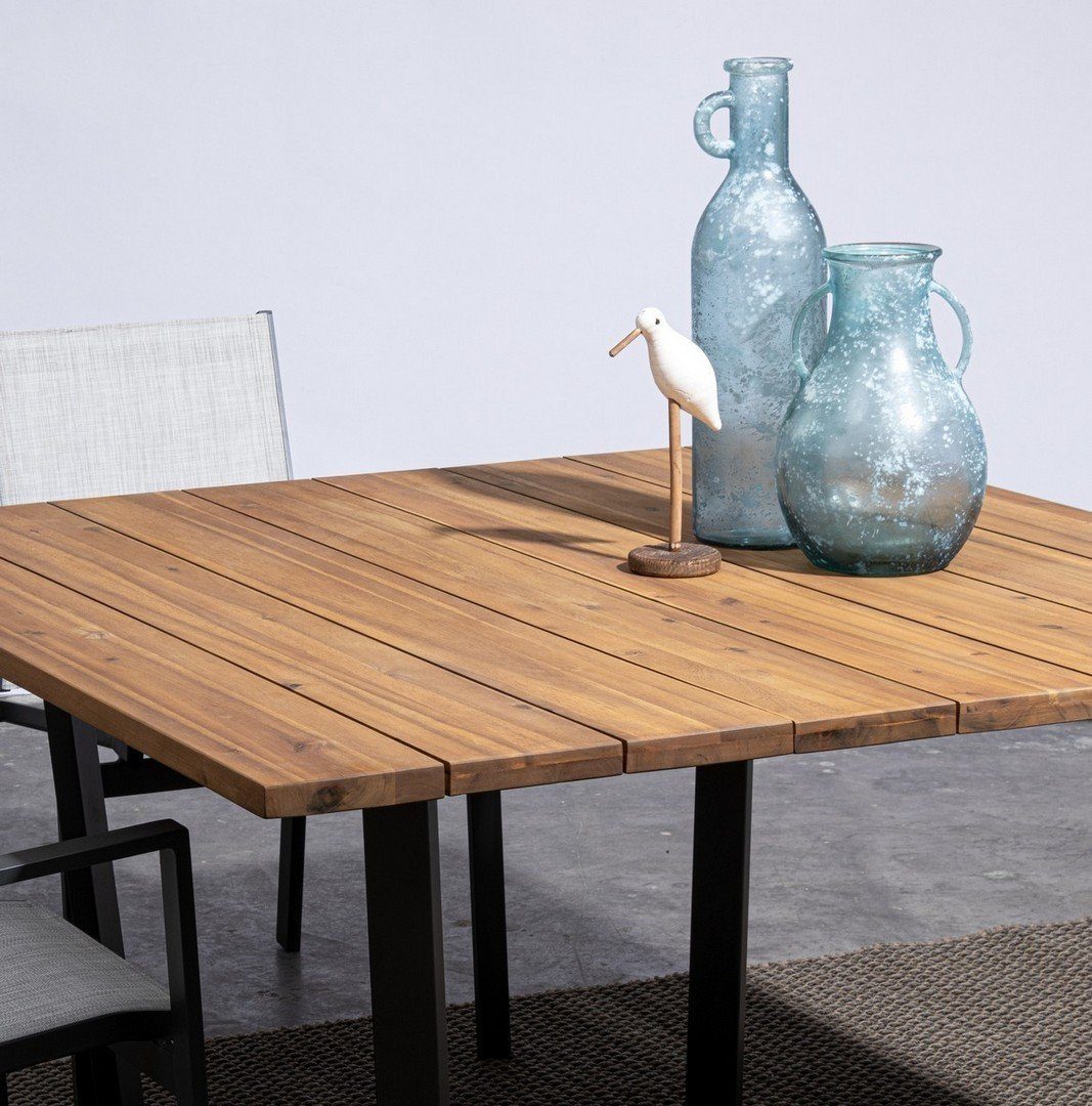 Gartentisch Helsinki x x Tisch 130 Natur24 130 72cm Akazienholz Metallbeingestell Outdoor