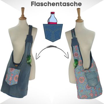 Sunsa Hobo Nachhaltige Hobo Tasche, 2 Steig tragbare Umhängetasche Jeanstasche, Wendbare Tasche, 2 Seitig tragbare Tasche