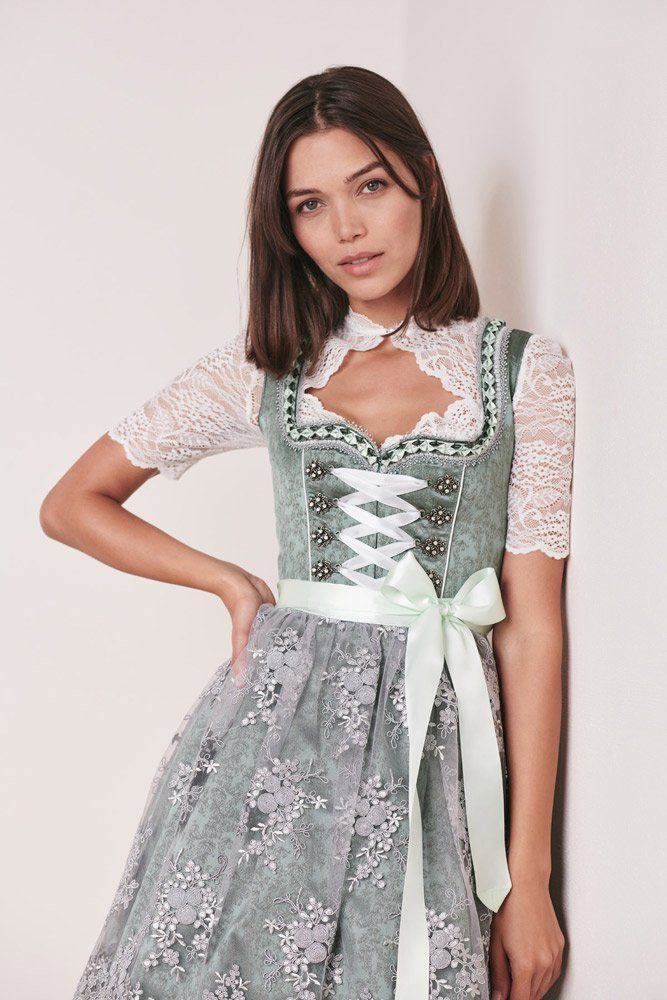 Dirndl Krüger Madl Grün Spitzenschürze Krüger Dirndl 'Alara' 411962,