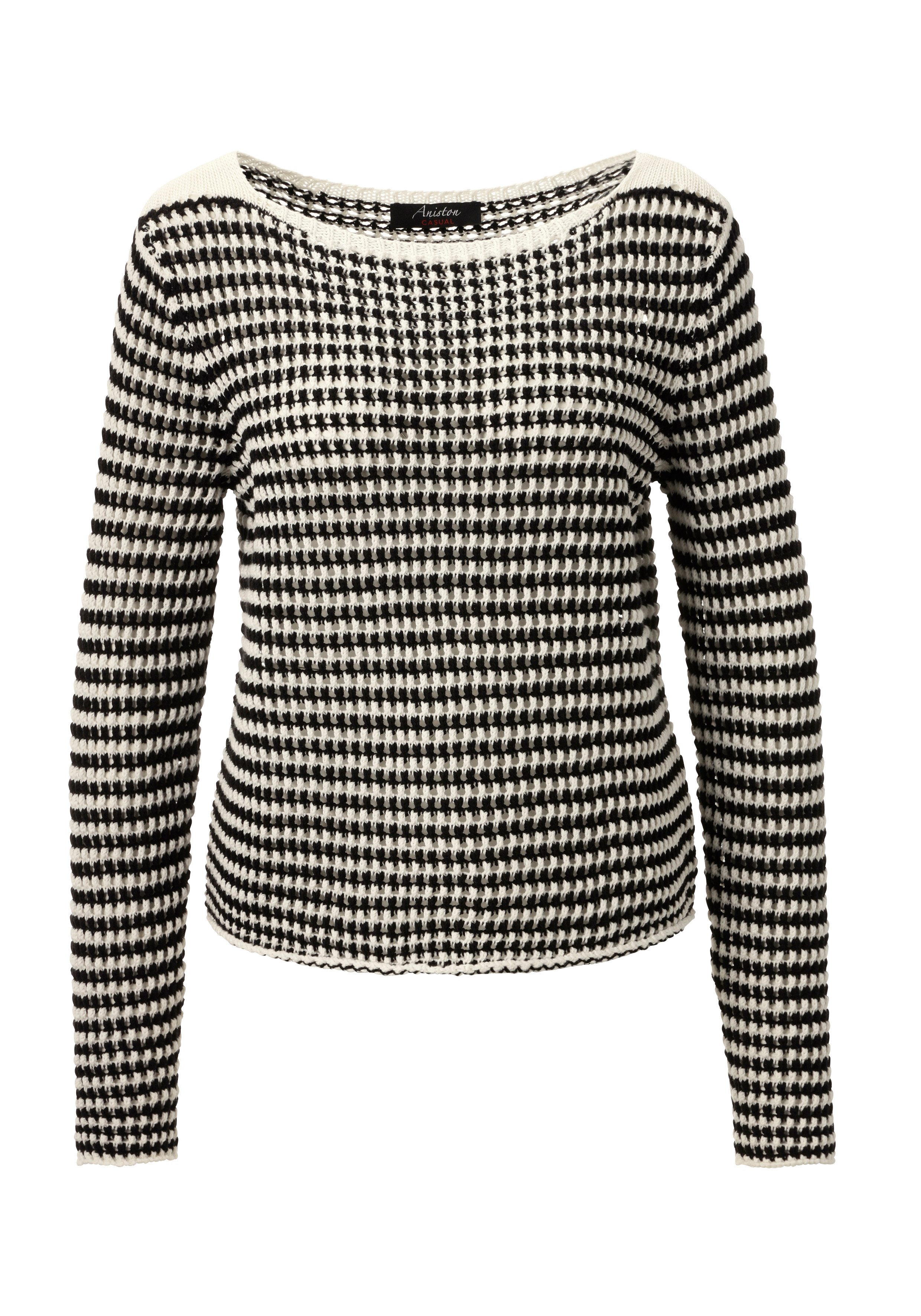 Aniston CASUAL Strickpullover mit Lochmuster in Häkel-Optik