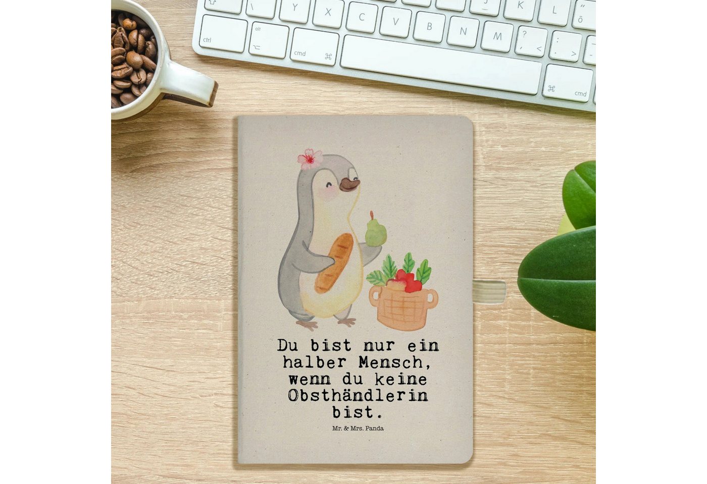 Thumbnail - Mr. & Mrs. Panda Notizbuch Obsthändlerin Herz - Transparent - Geschenk, A5 Planer, Obstplantage, Mr. & Mrs. Panda, Flexi...