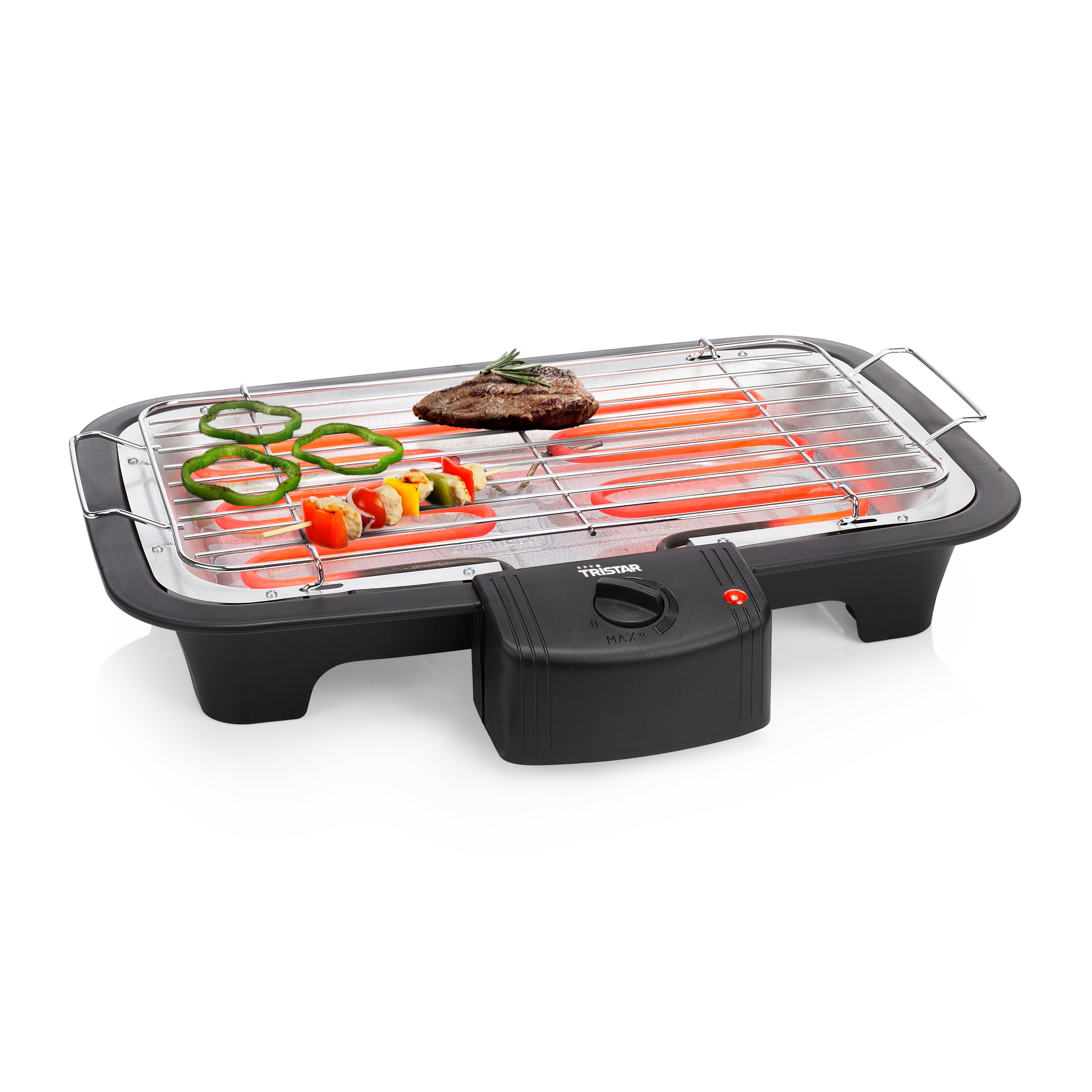 Tristar Elektrogrill BQ-2813, 2000 W, Grillfläche 37x21cm, 2000 Watt, regelbare Heizstufe