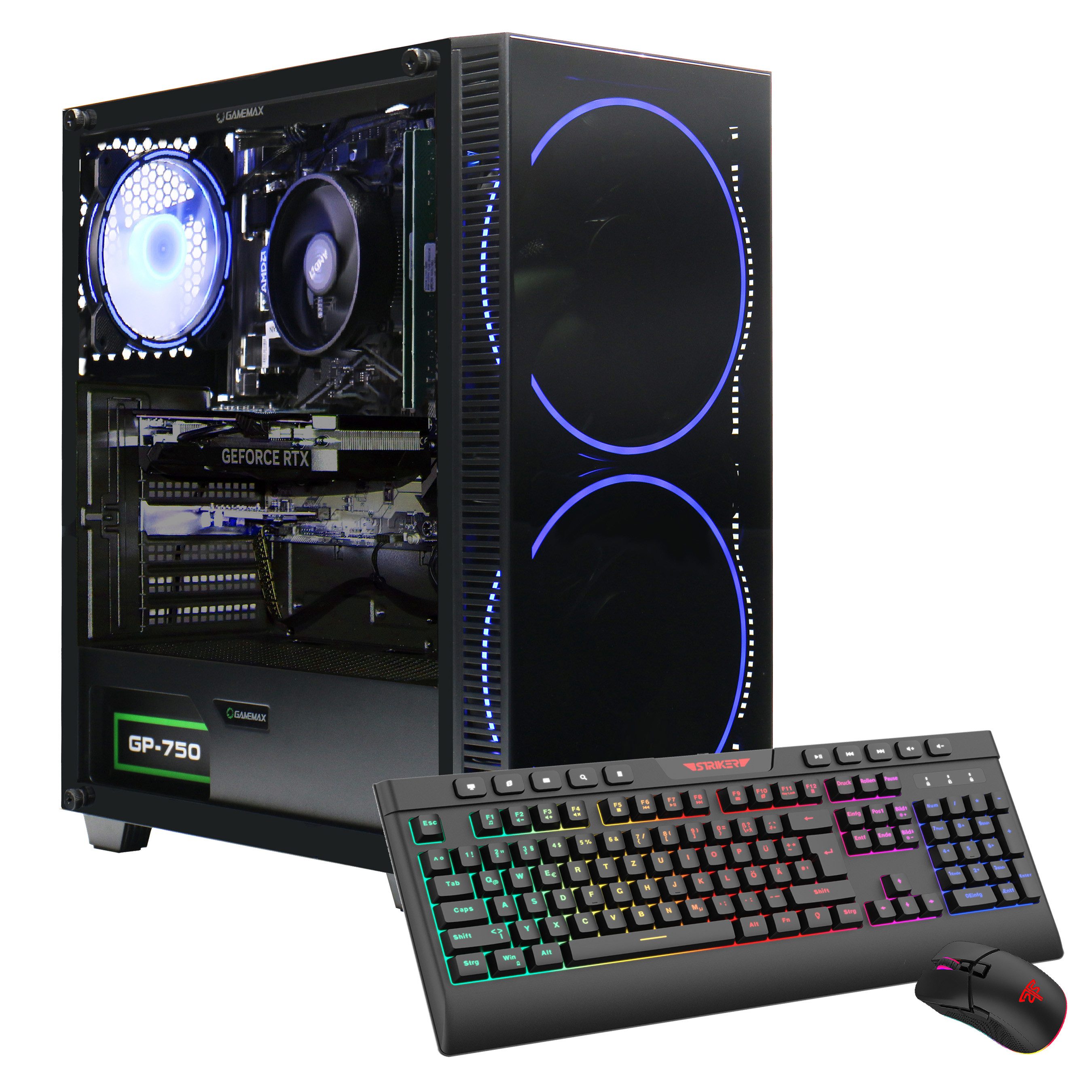 GAMEMAX Black Hole 7786 AMD Ryzen 7 5700X RTX 5060Ti 32GB DDR4 1TB SSD Gaming-PC (AMD Ryzen 7 5700X, RTX 5060 Ti, 32 GB RAM, 1000 GB SSD, Luftkühlung aktiv, Windows 11)