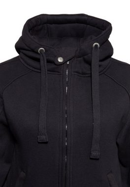 QueenKerosin Sweatjacke mit angerauter Innenseite