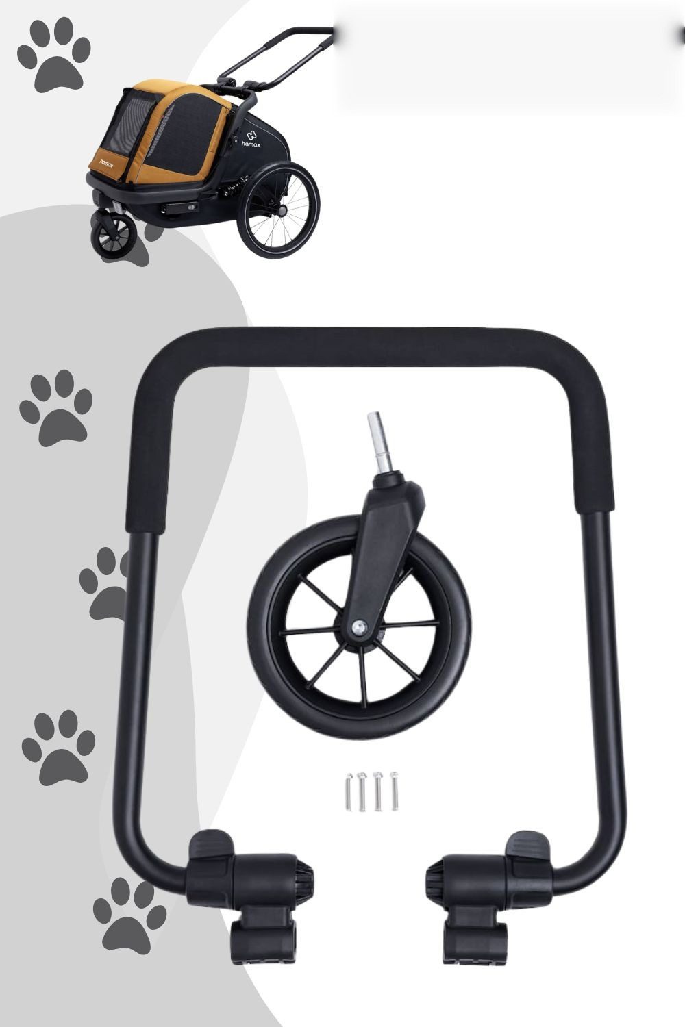 Hamax Fahrradhundeanhänger Buggy-Kit für Milou S Hundeanhänger