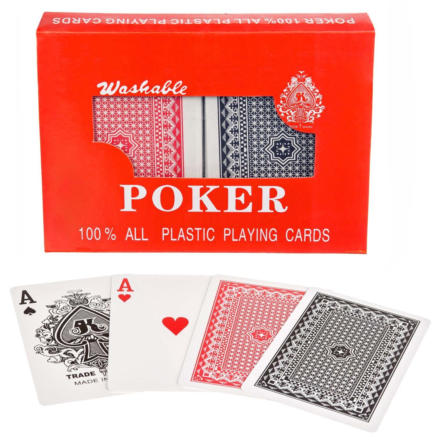 Goods+Gadgets Spiel Royal Kunststoff Poker – Abwaschbares Profi Pokerkarten Doppel-Deck, Plastik Poker-Karten, Spielkarten Doppel-Deck Set