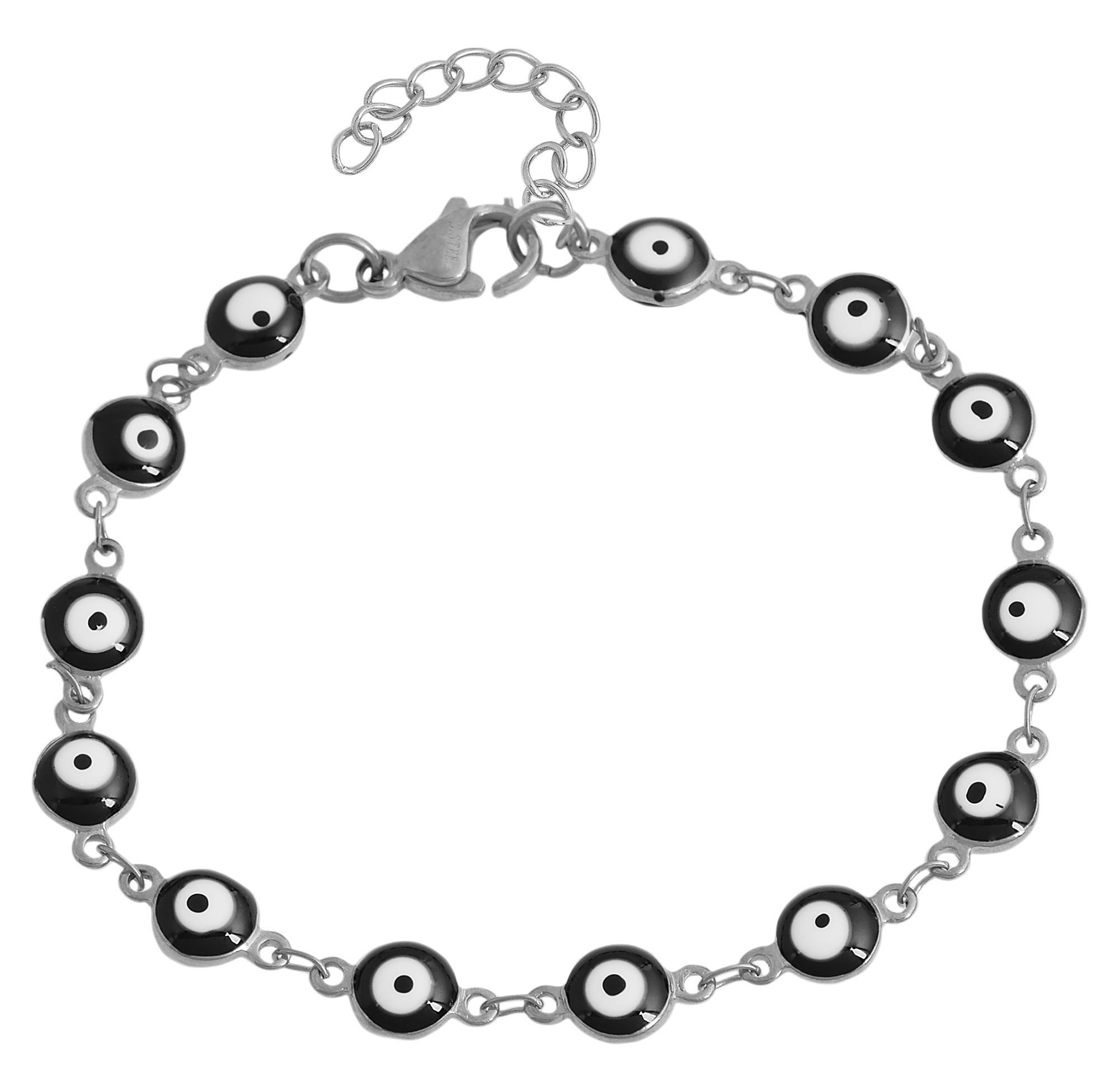 AKZENT Armband Ayles Akzent Armband aus Edelstahl, Nazar-Auge, silberfarben (Einzeln), Damen Armband