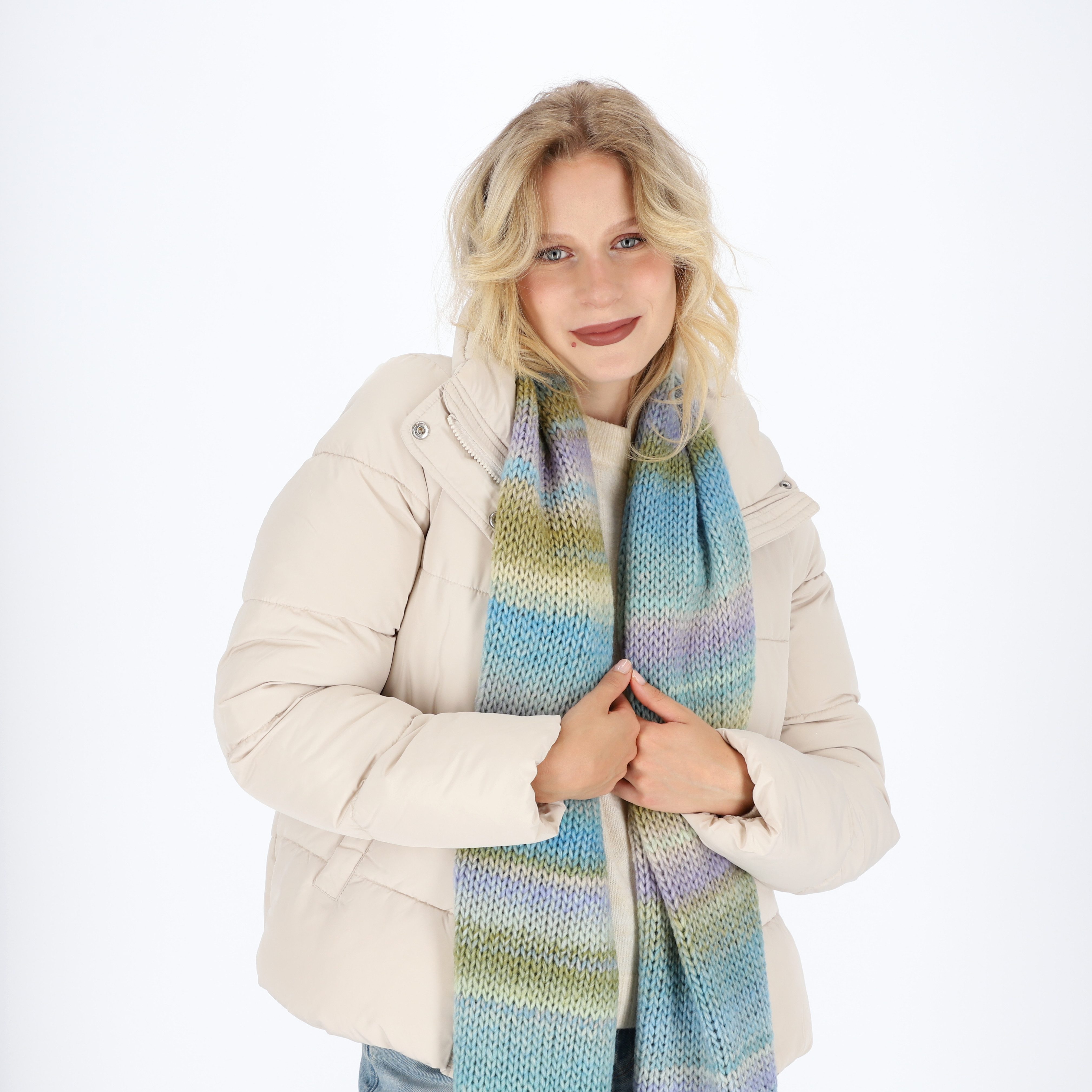 halsüberkopf Accessoires Strickschal glattgestrickt Multicolor, Made in Ger günstig online kaufen