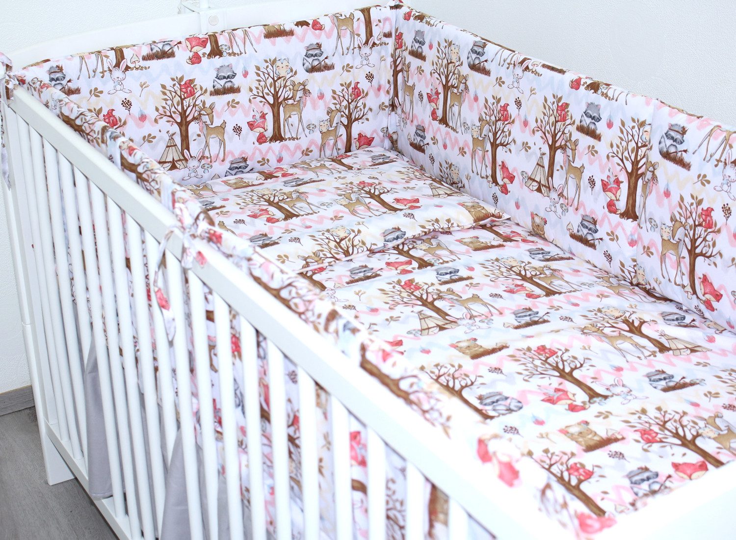 Babybettwäsche Baby Kinder Bettset- 3-5 teiliges mit 420 Nestchen Bettwäsche