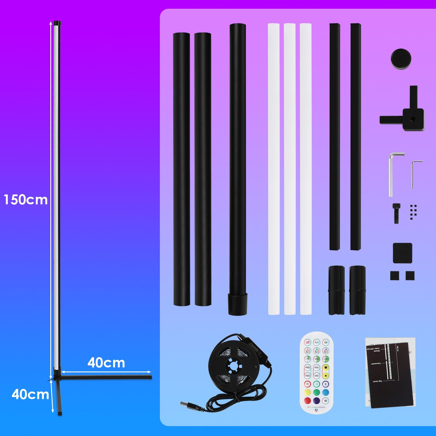 Clanmacy Stehlampe LED Stehlampe LED RGB günstig online kaufen