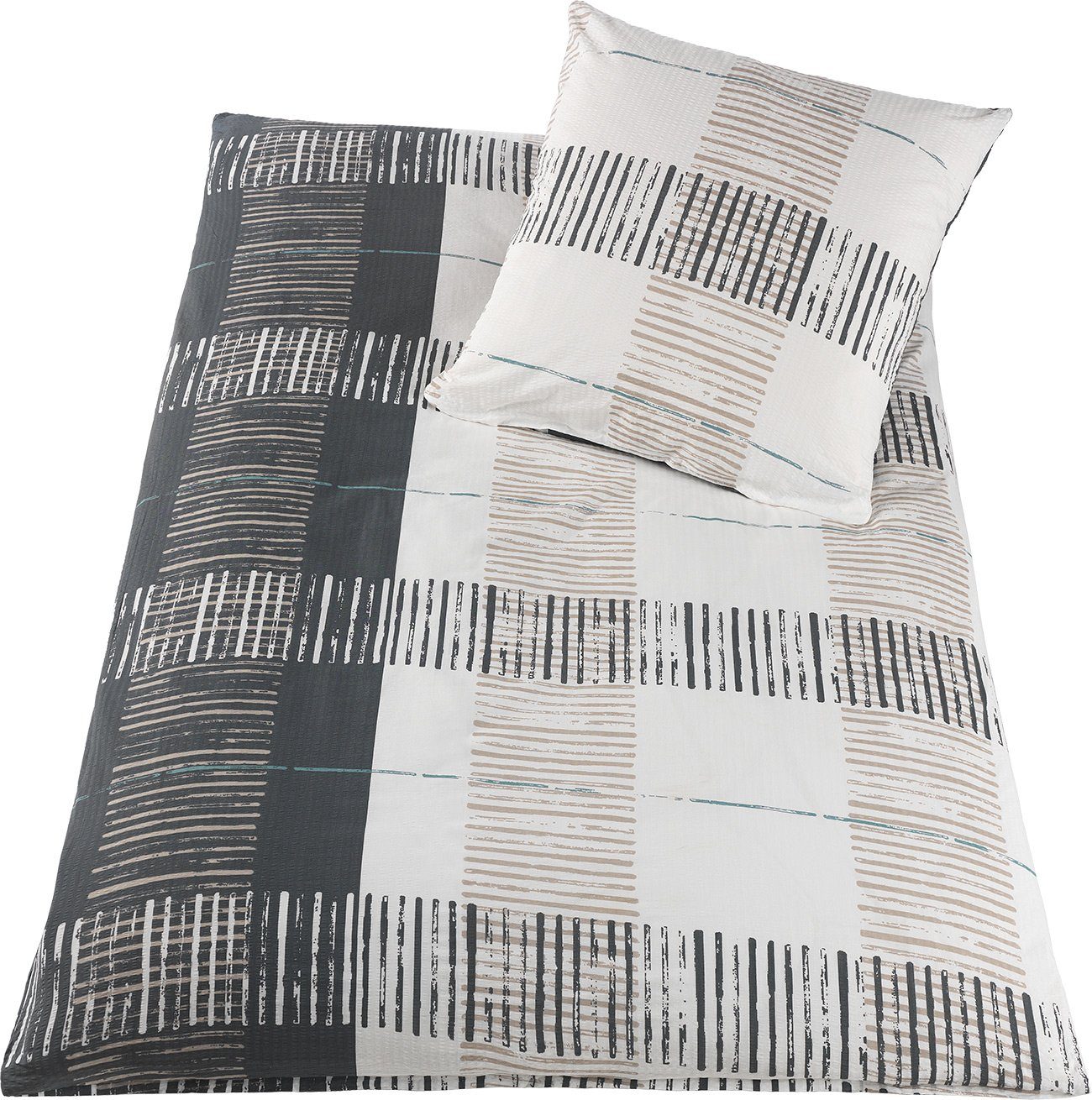 KH-Haushaltshandel Bettwäsche Baumwoll Seersucker Bettwäsche 135x200 +80x80 günstig online kaufen