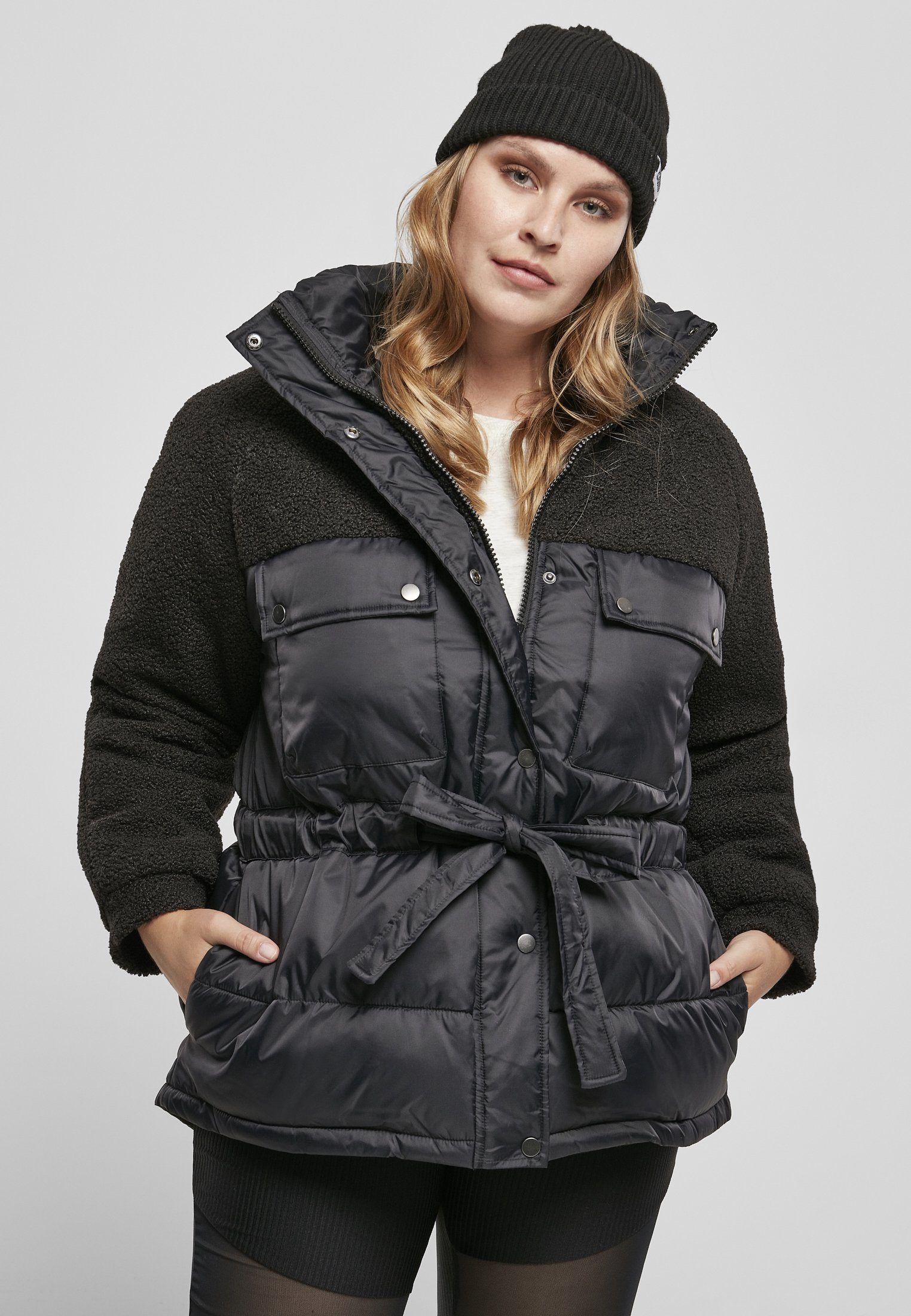 URBAN CLASSICS Winterjacke »Urban Classics Damen Ladies Sherpa Mix Puffer  Jacket« online kaufen | OTTO