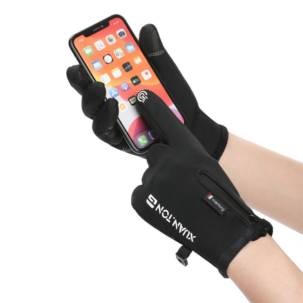 LAPA HOME Skihandschuhe Winter Sporthandschuhe (1 Handschuhe Wasserdicht Touchscreen Herren Paar) Skifahren Thermo Rutschfestem für Grau Handschuhe Radfahren, Laufen Fahrrad